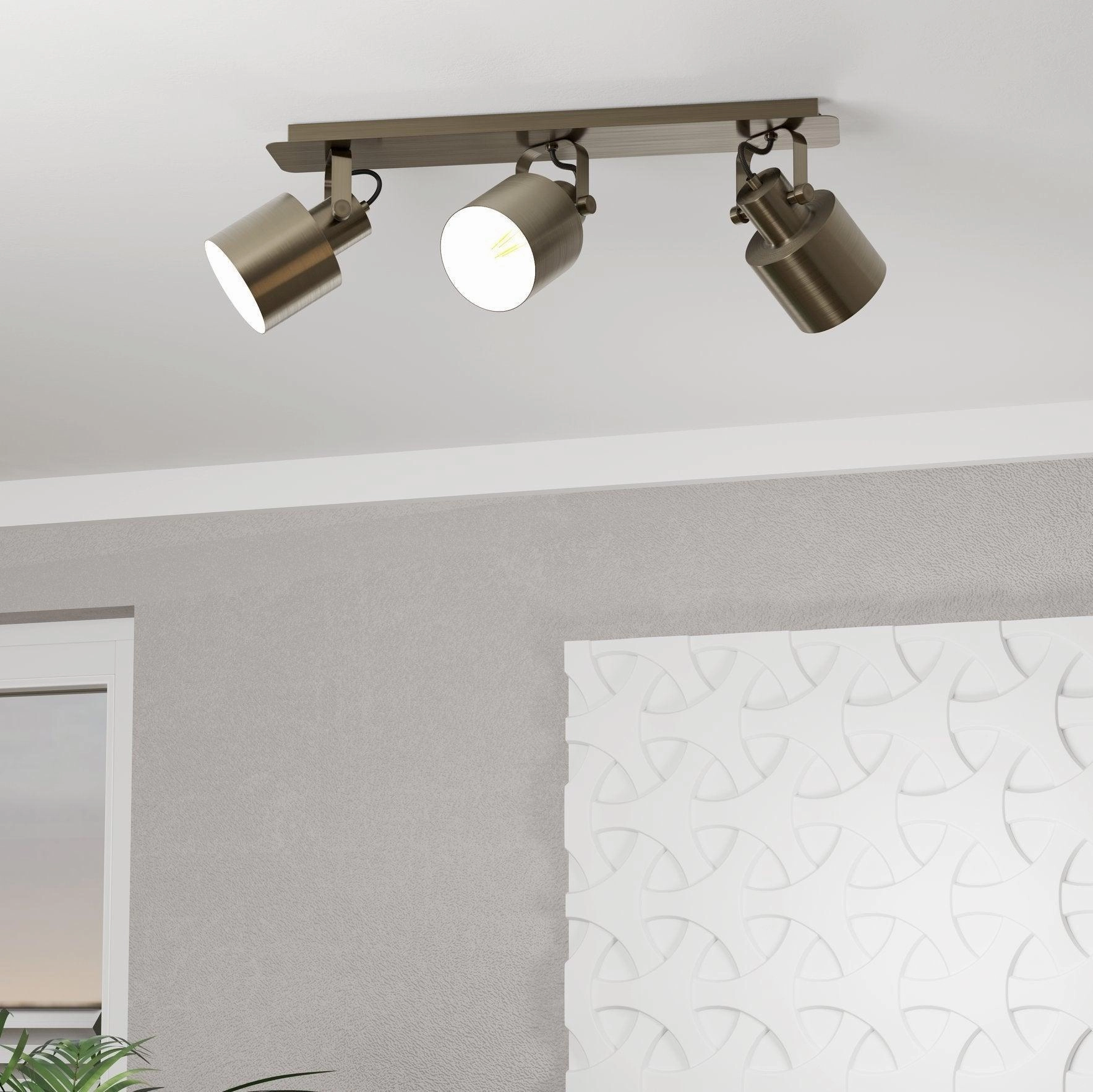 Eglo Southery Gold 3 Light Bar Spotlight tall arc lamp for living room
