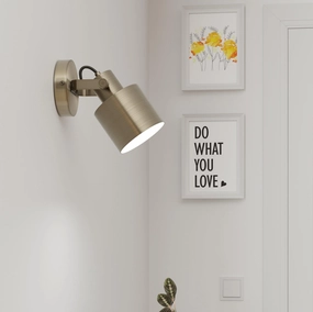 Eglo Southery Gold Wall Spotlight tall arc lamp for living room
