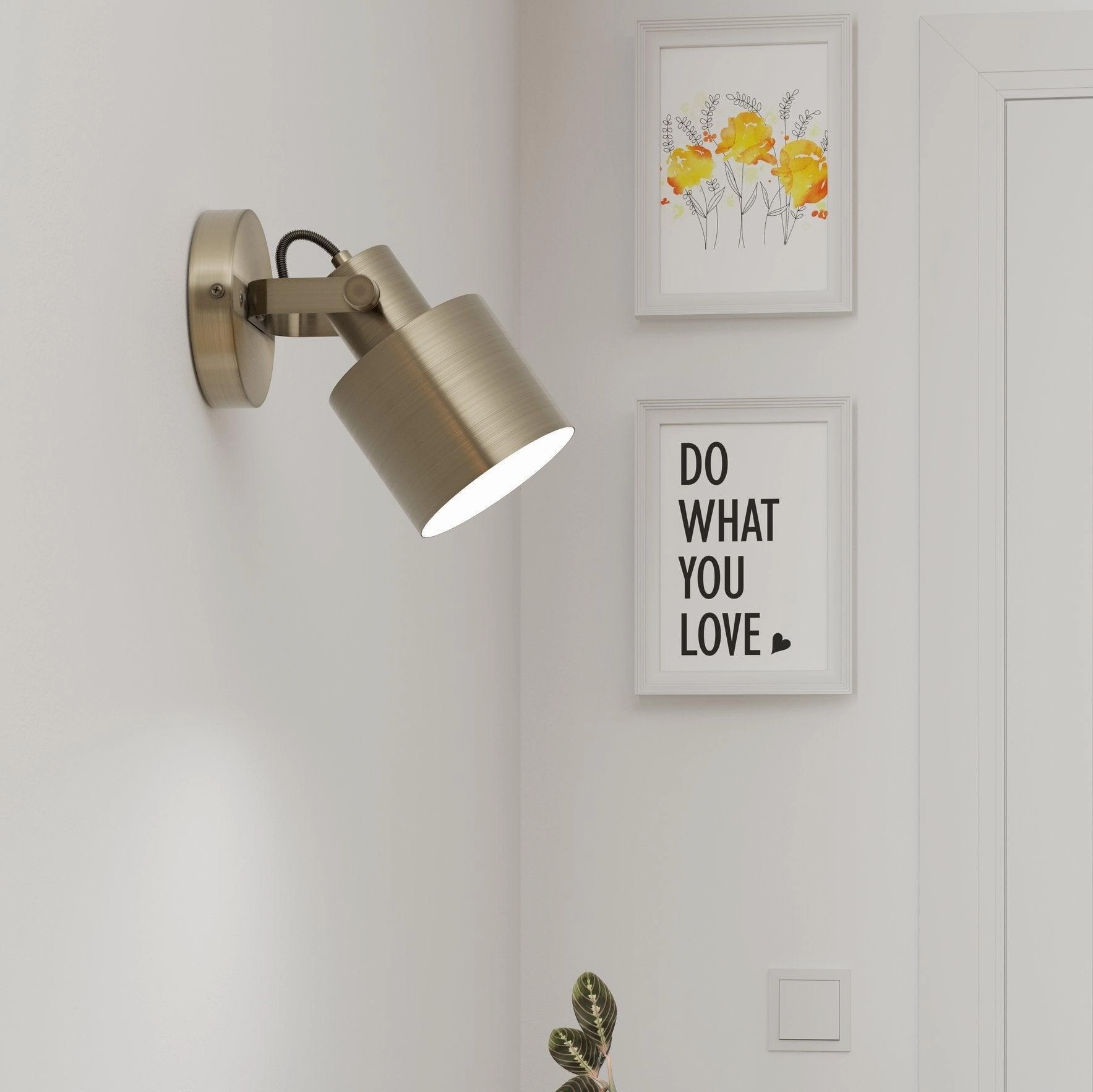 Eglo Southery Gold Wall Spotlight tall arc lamp for living room