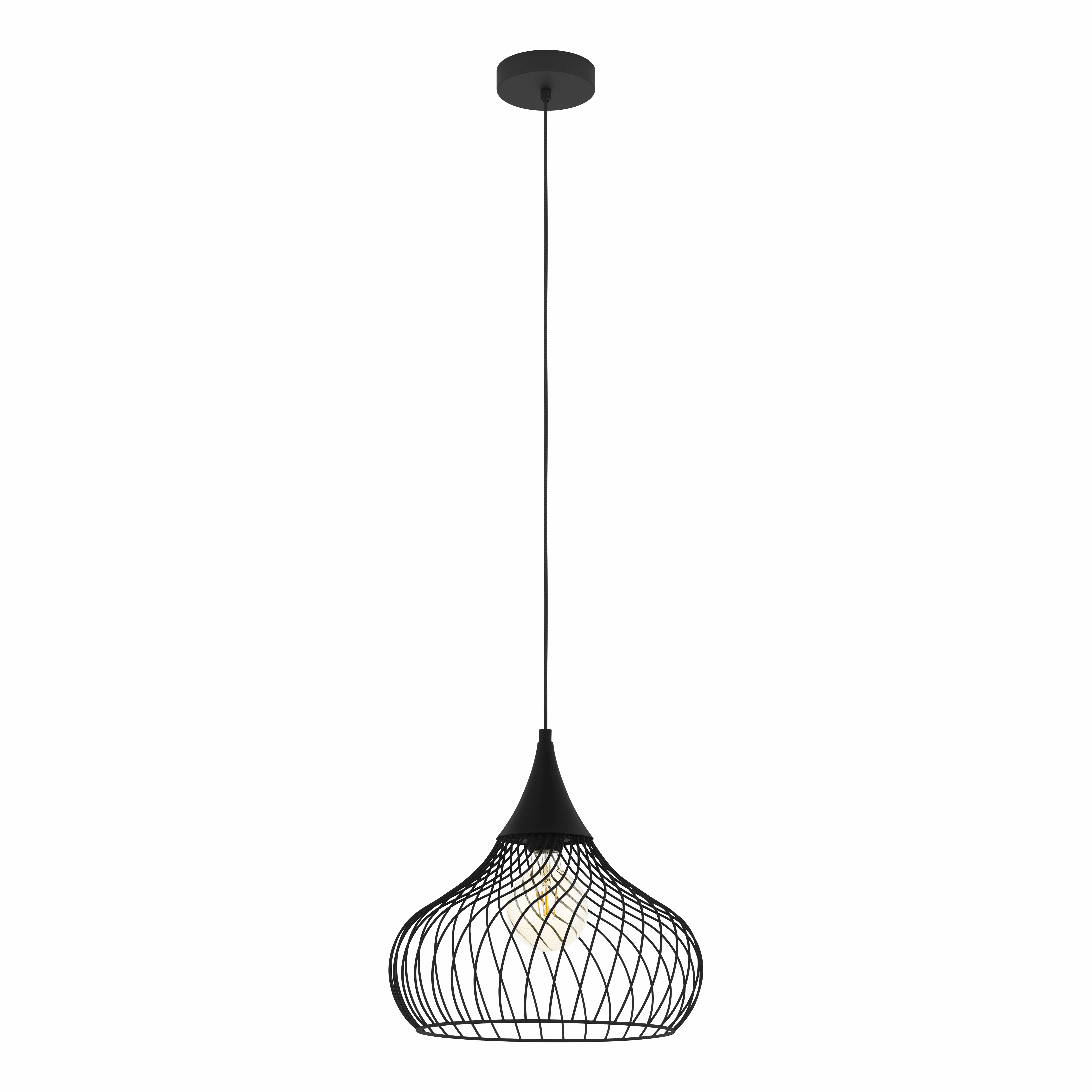 Eglo Staverton Black Wire Lampshade Ceiling Pendant