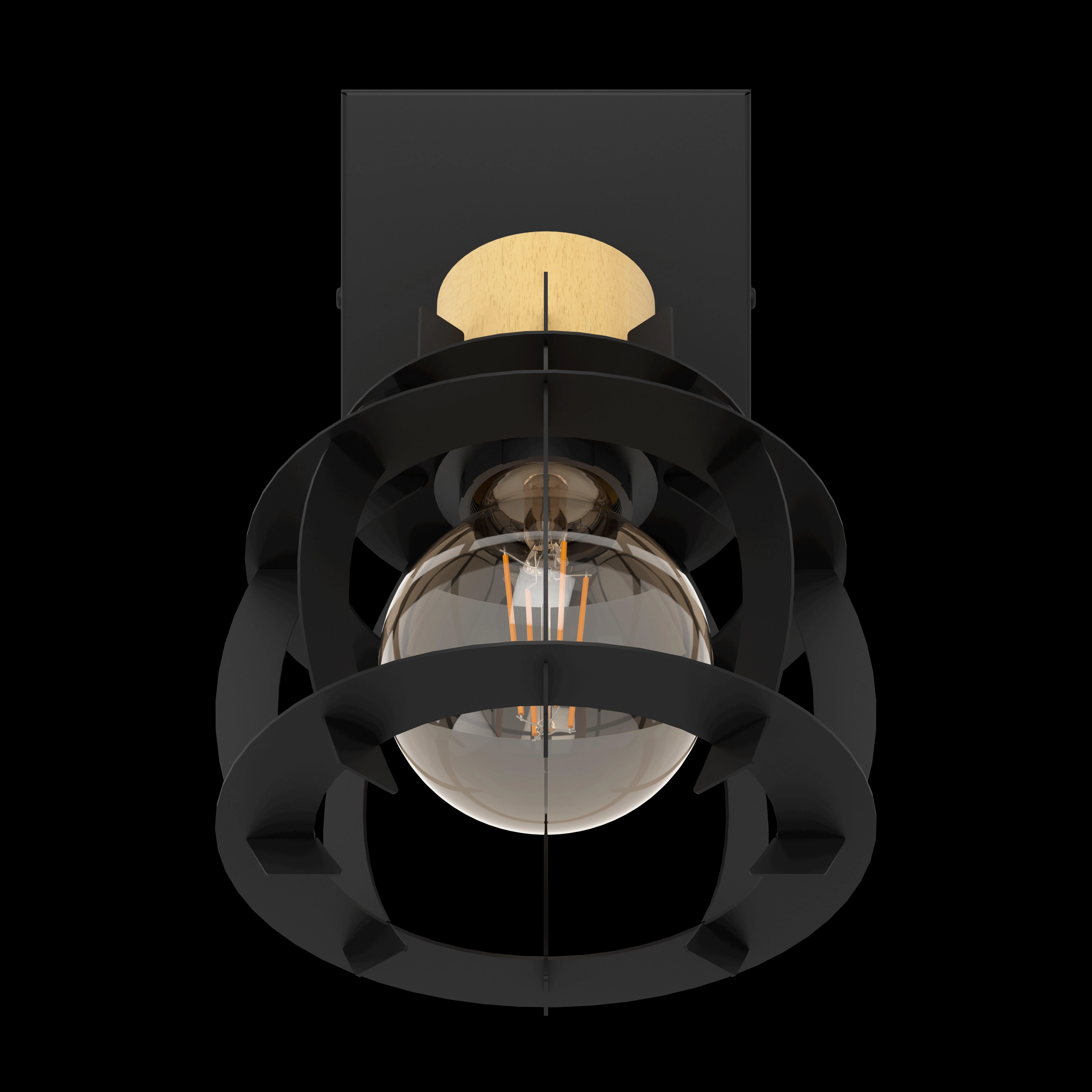 Eglo Stillington 1 Wood & Black Wall Spotlight
