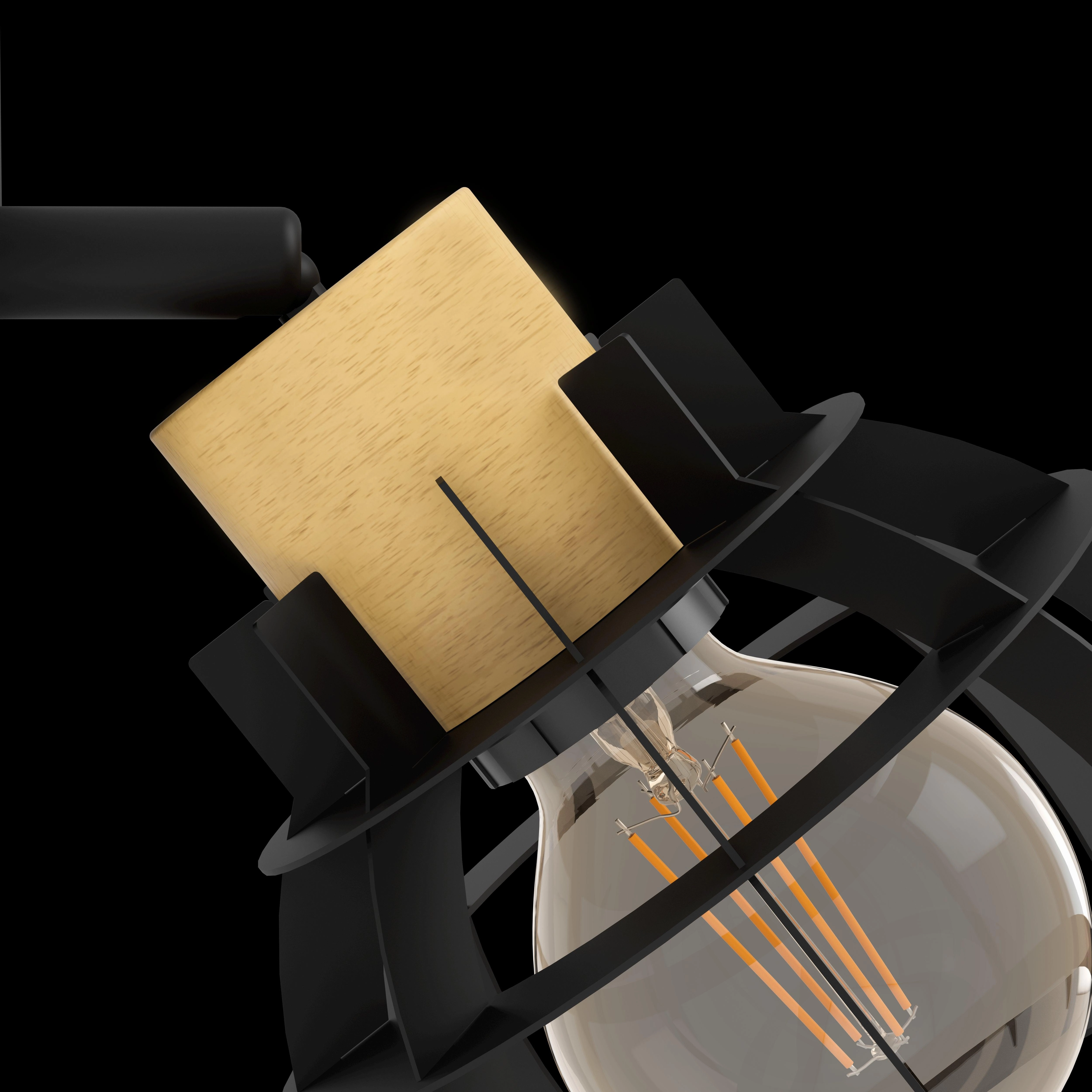 Eglo Stillington 1 Wood & Black Wall Spotlight