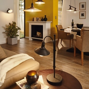 Eglo Stockbury 2 Light Conical Brown Metal Ceiling Pendant sleek LED ceiling lamp