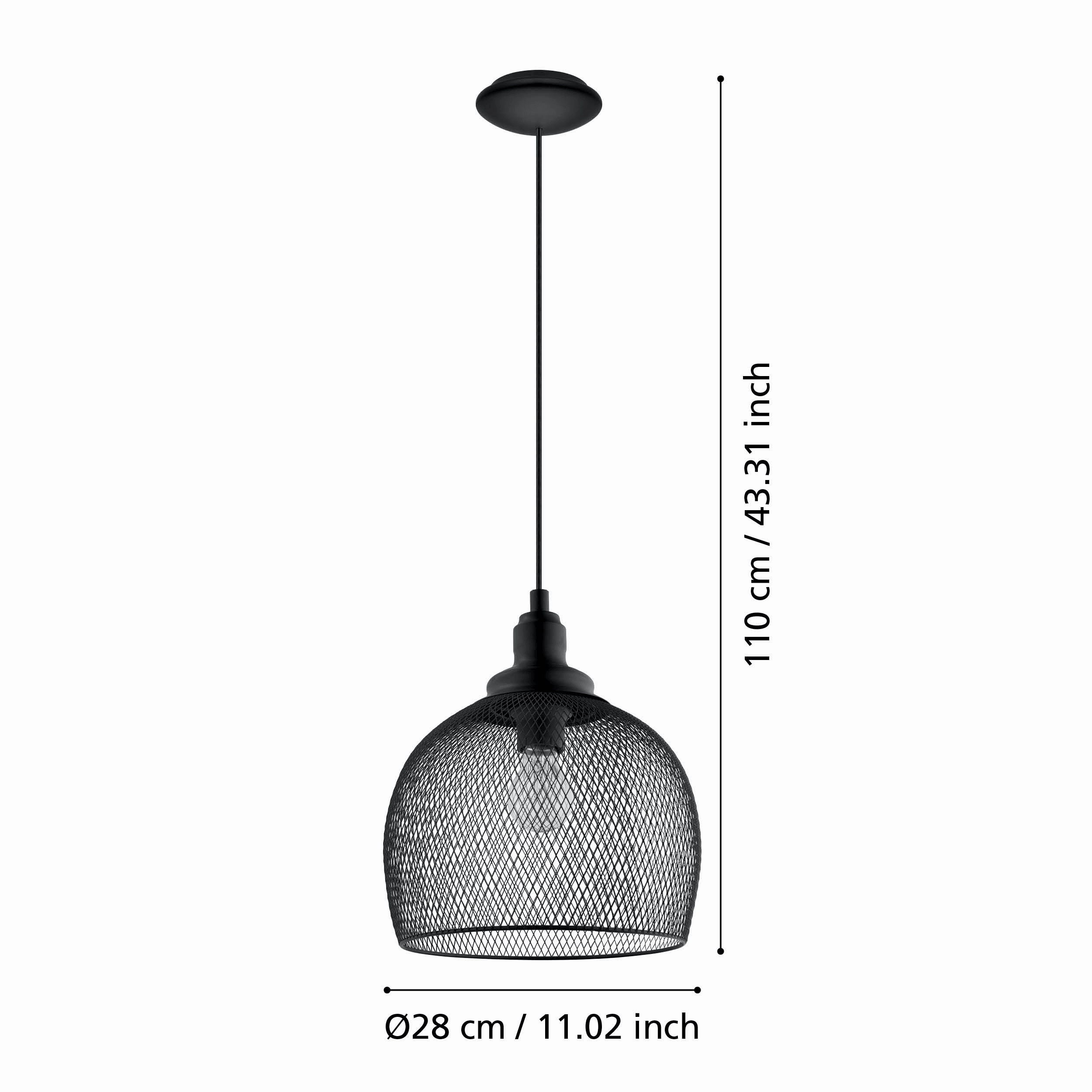 Eglo Straiton Black Metal Mesh Ceiling Pendant