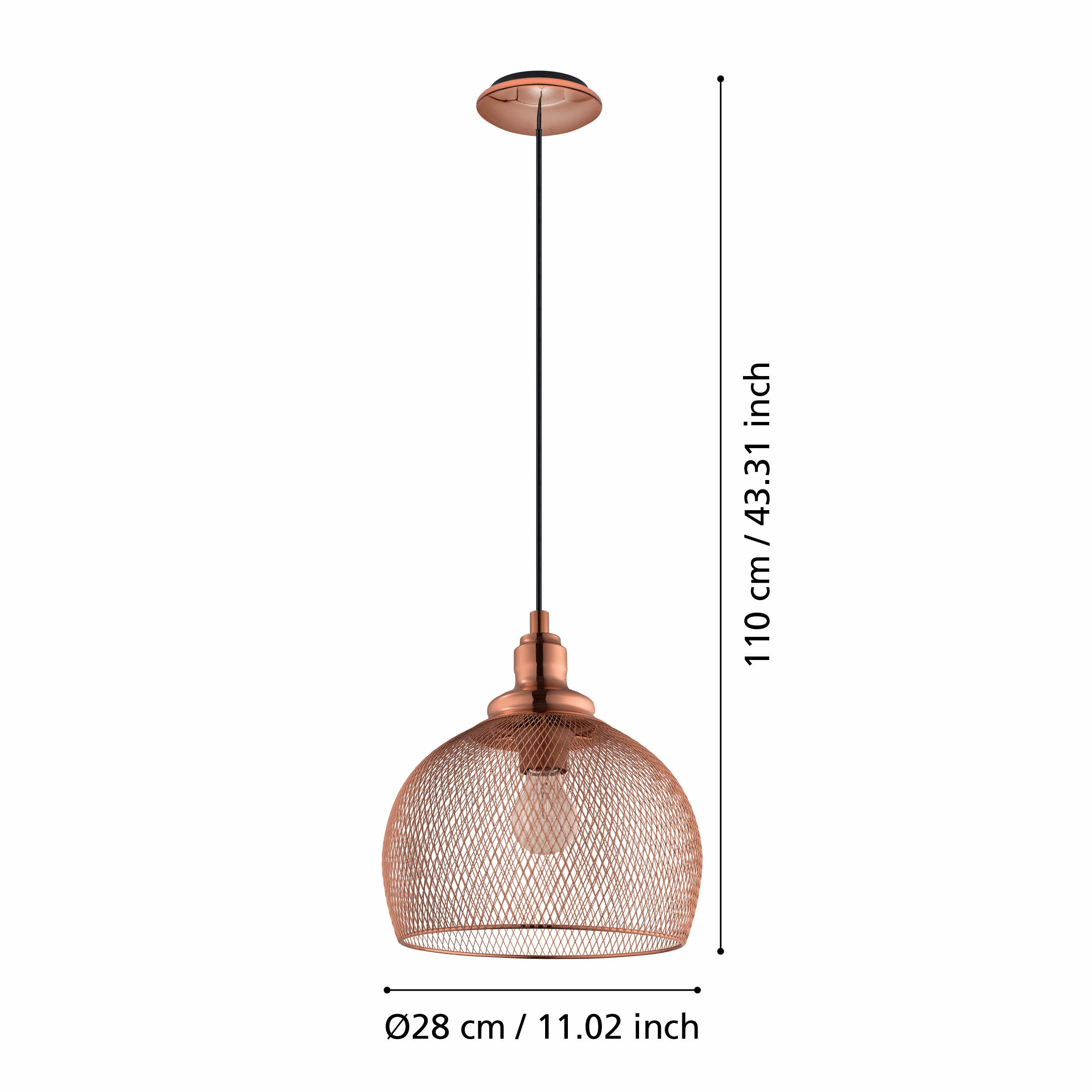 Eglo Straiton Copper Metal Mesh Ceiling Pendant