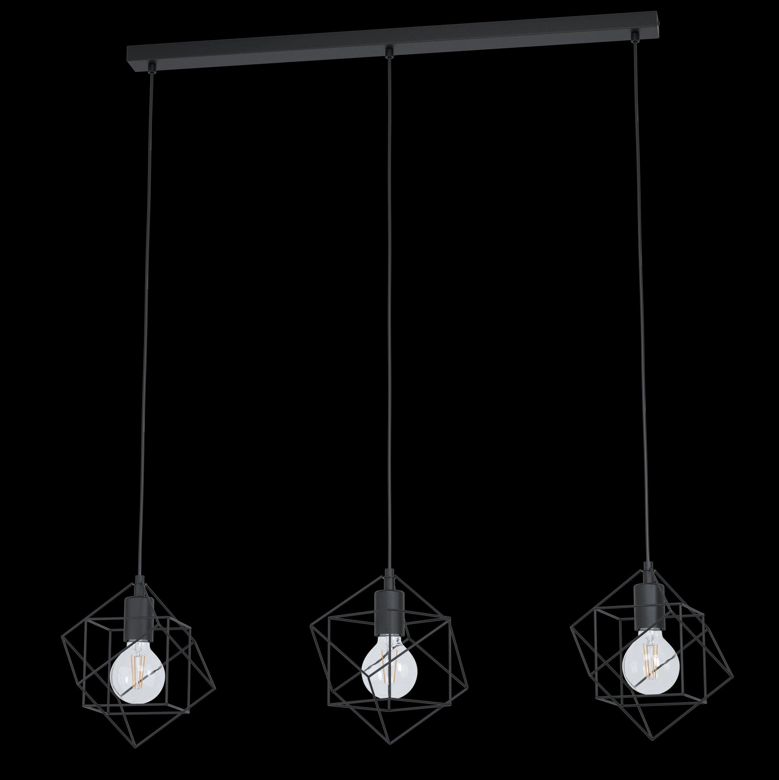 Eglo Straiton Three Square Black Wire Framed 3 Light #Pendant