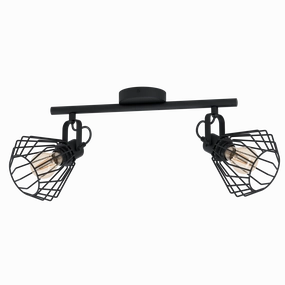 Eglo Tabillano Black Wire 2 Light Bar Spotlight tall arc lamp for living room