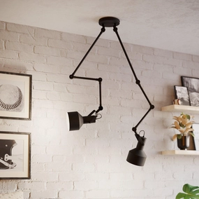 Eglo Takeley Adjustable 2 Light Black Metal Spotlight tall arc lamp for living room