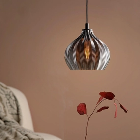Eglo Tamallat Silver & Glass Ceiling Pendant Light sleek LED ceiling lamp