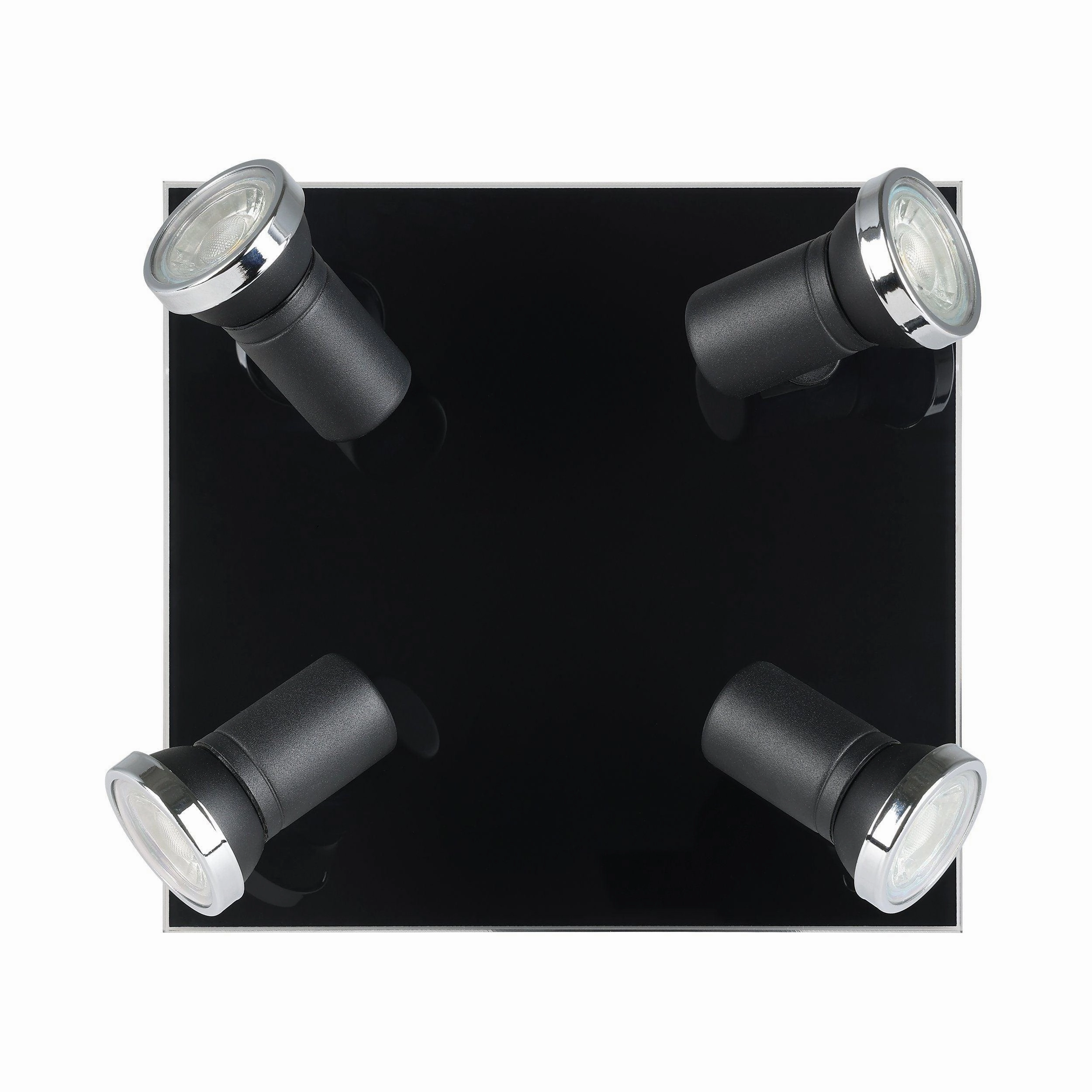 Eglo Tamara 1 Black & Chrome 4 Light Plate Spotlight