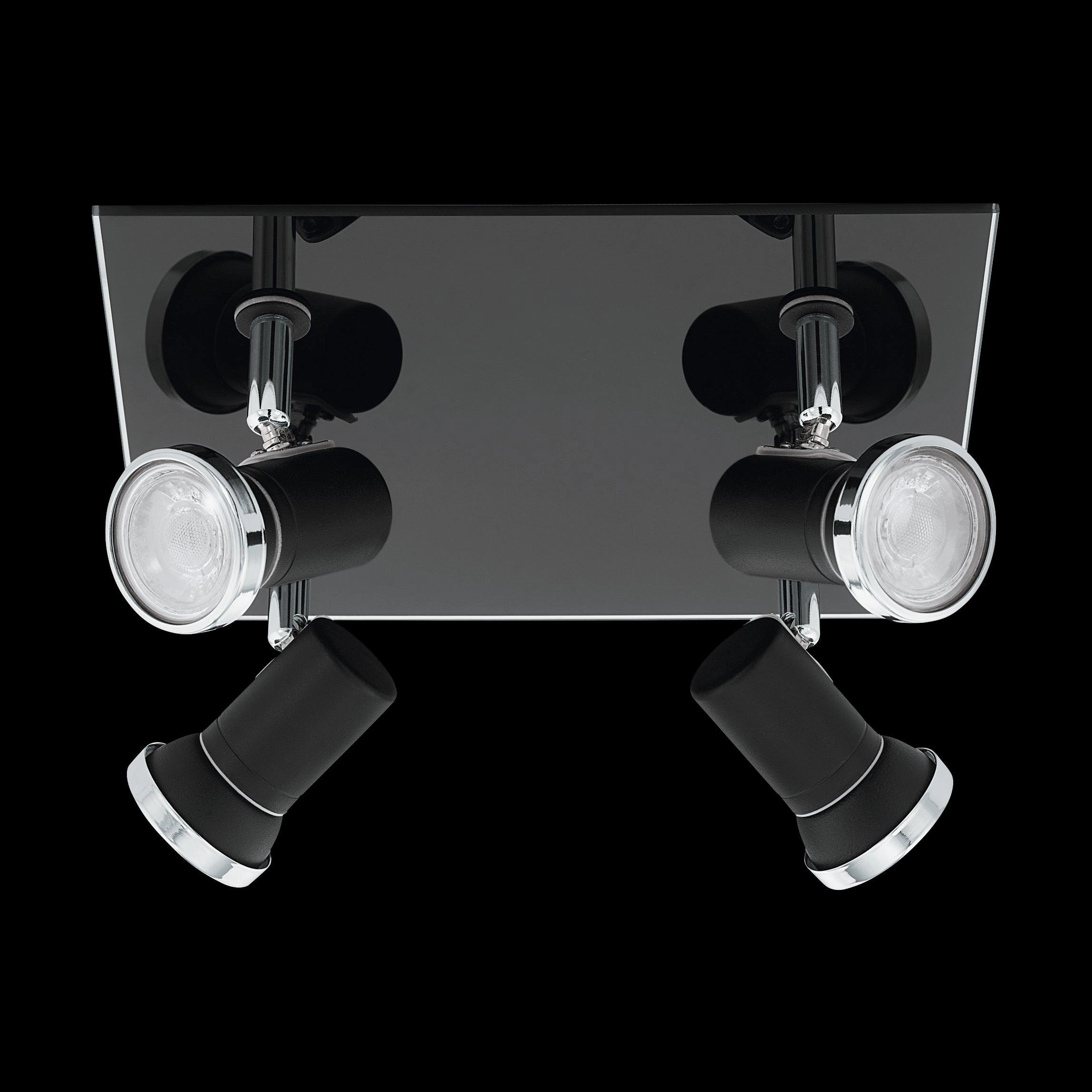 Eglo Tamara 1 Black & Chrome 4 Light Plate Spotlight