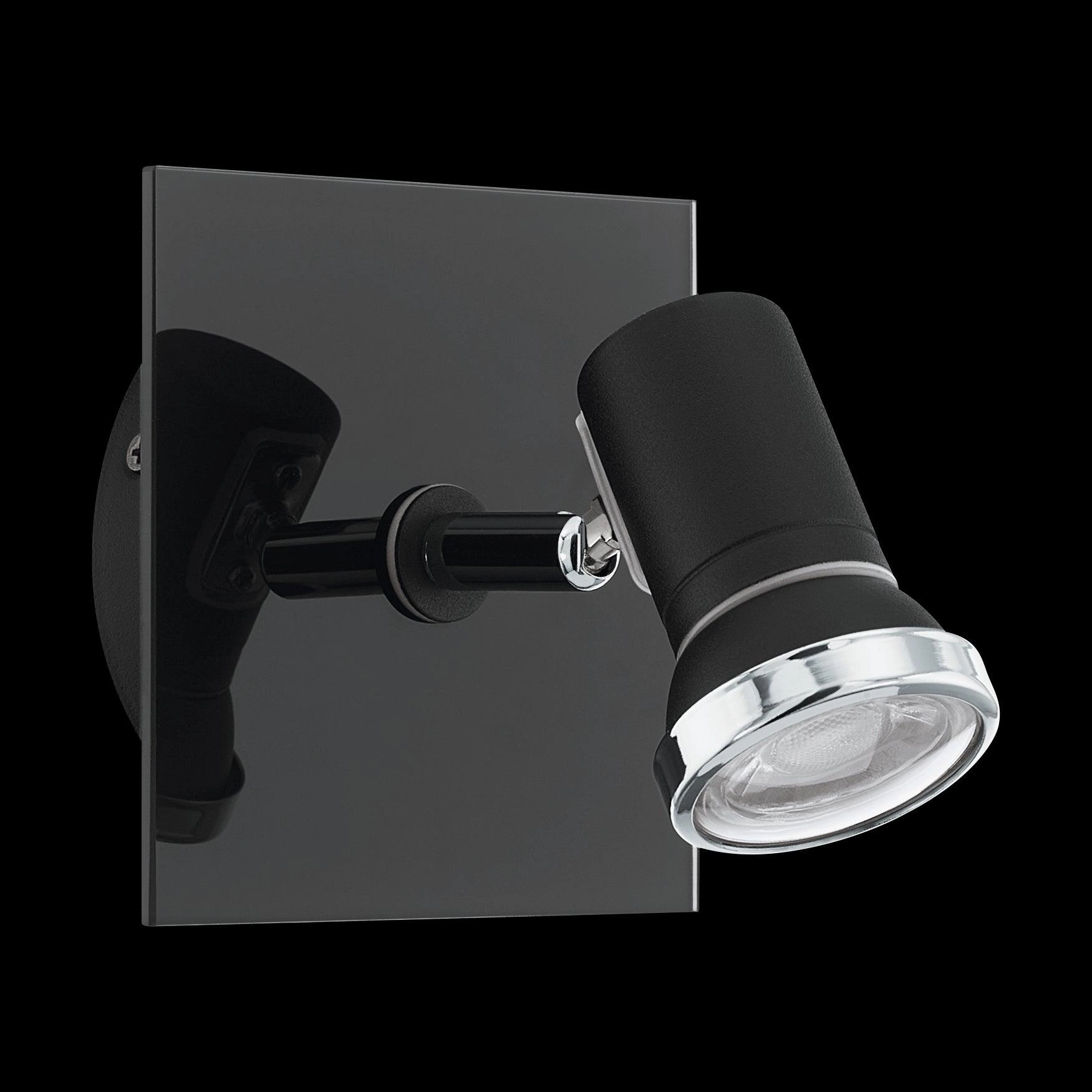 Eglo Tamara 1 Black & Chrome Wall Spotlight tall arc lamp for living room