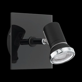 Eglo Tamara 1 Black & Chrome Wall Spotlight tall arc lamp for living room