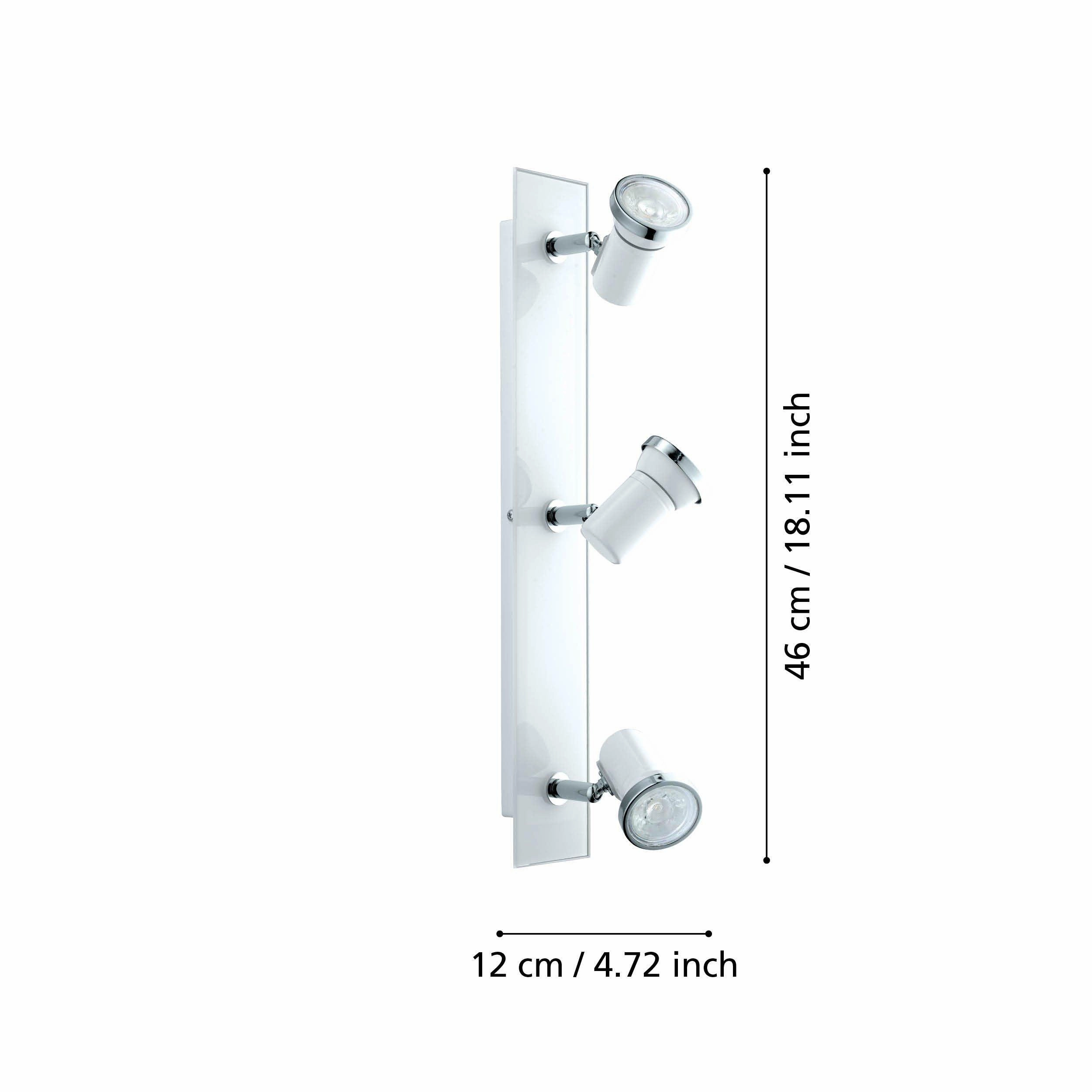 Eglo Tamara 1 White & Chrome 3 Light Bathroom Spotlight Bar