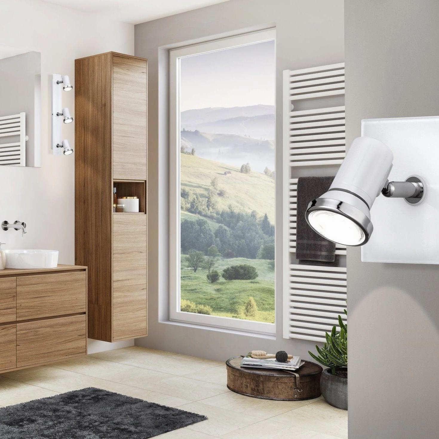 Eglo Tamara 1 White & Chrome 3 Light Bathroom Spotlight Bar