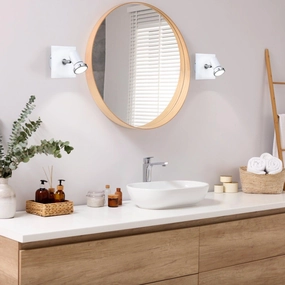 Eglo Tamara 1 White & Chrome Bathroom Wall Spotlight tall arc lamp for living room