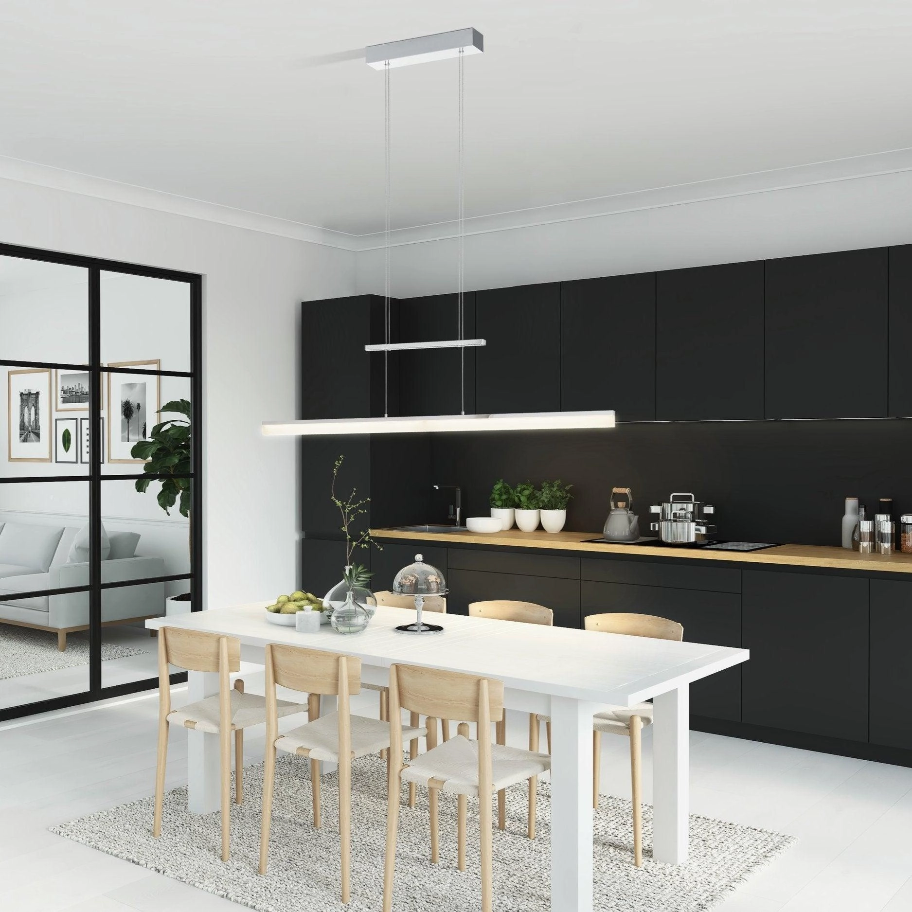 Eglo Tarandell LED Chrome Slim Adjustable Ceiling Pendant