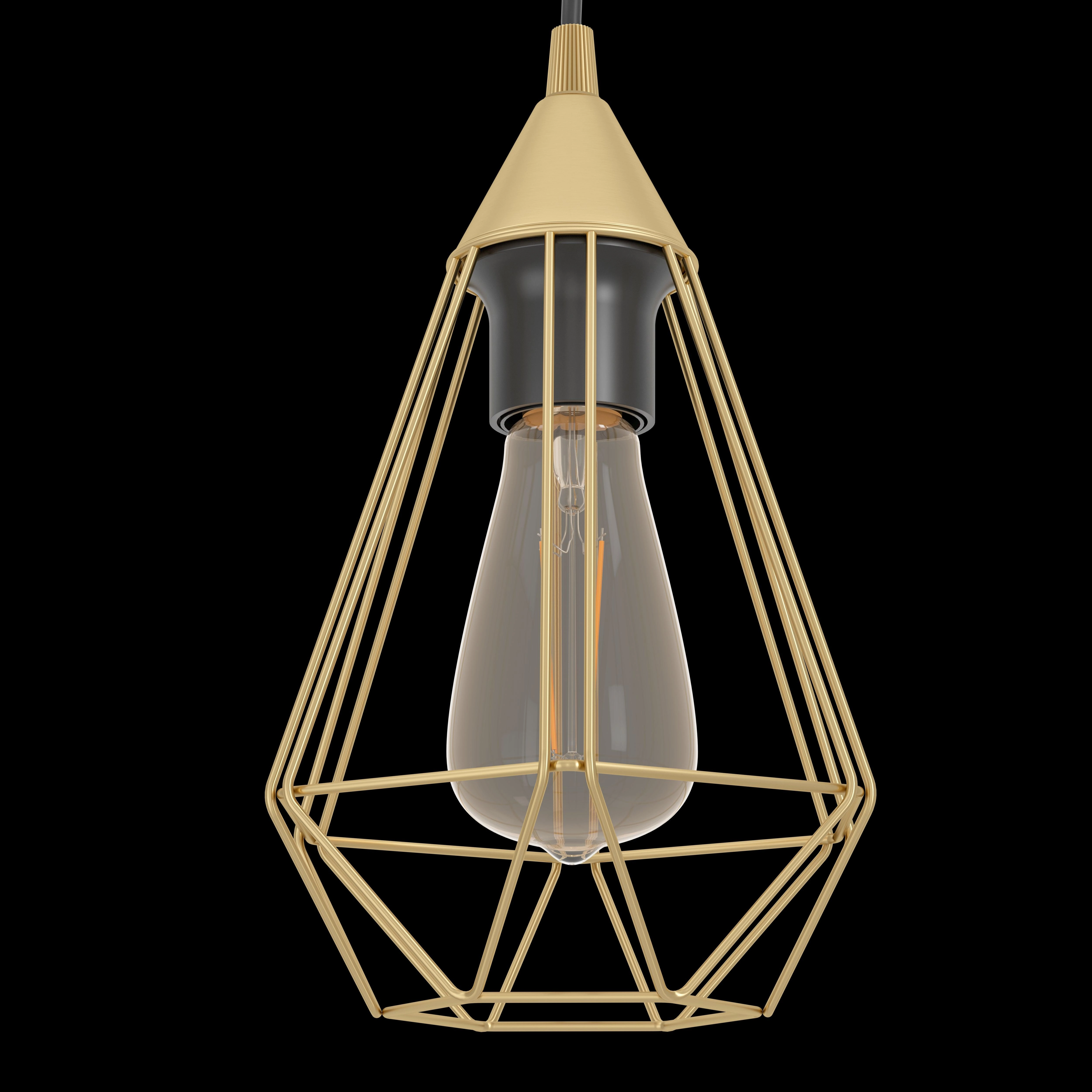 Eglo Tarbes 3 Light Brass Wire Geometric Shaped Ceiling Pendant