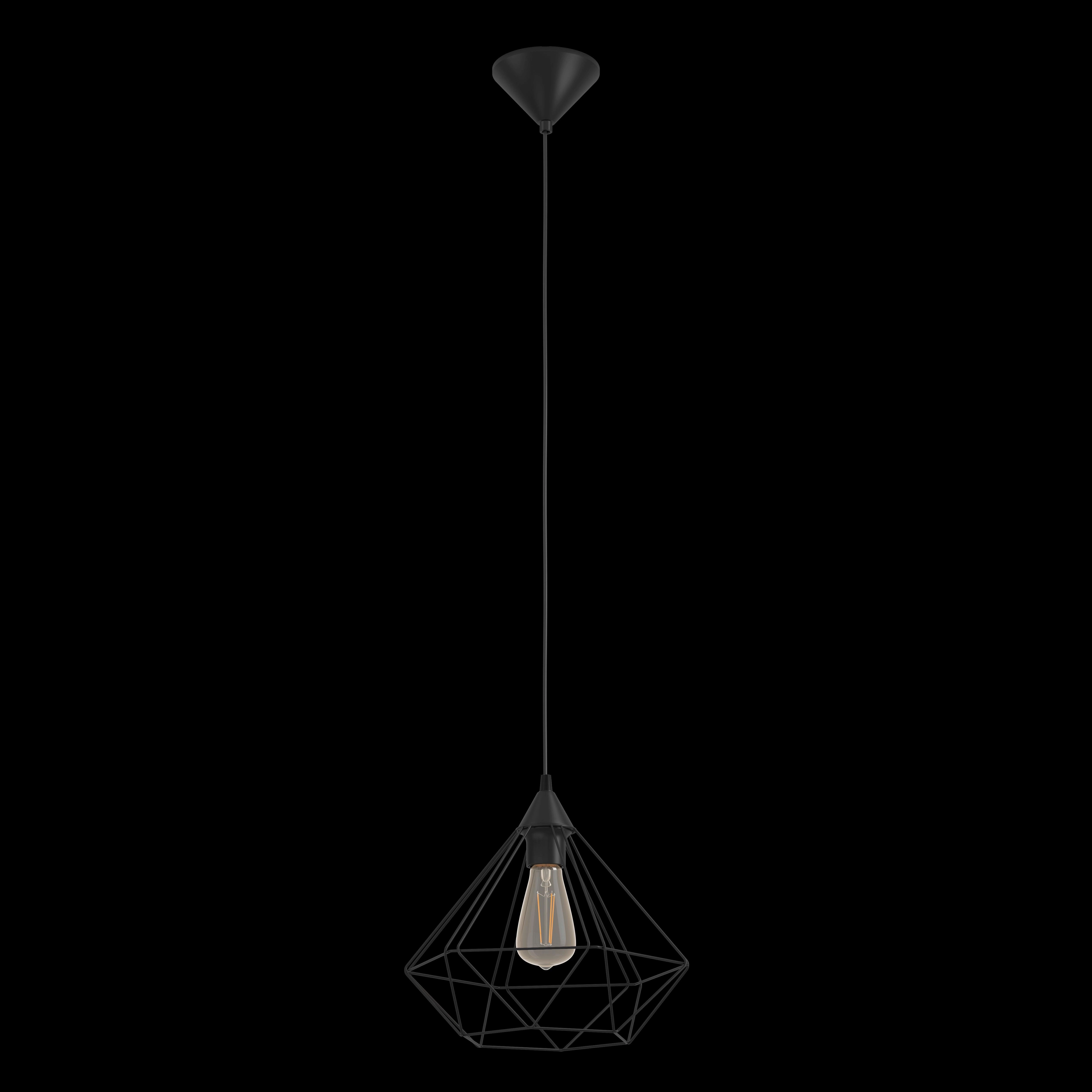 Eglo Tarbes Diamond Shaped Black Metal Wire Ceiling Pendant