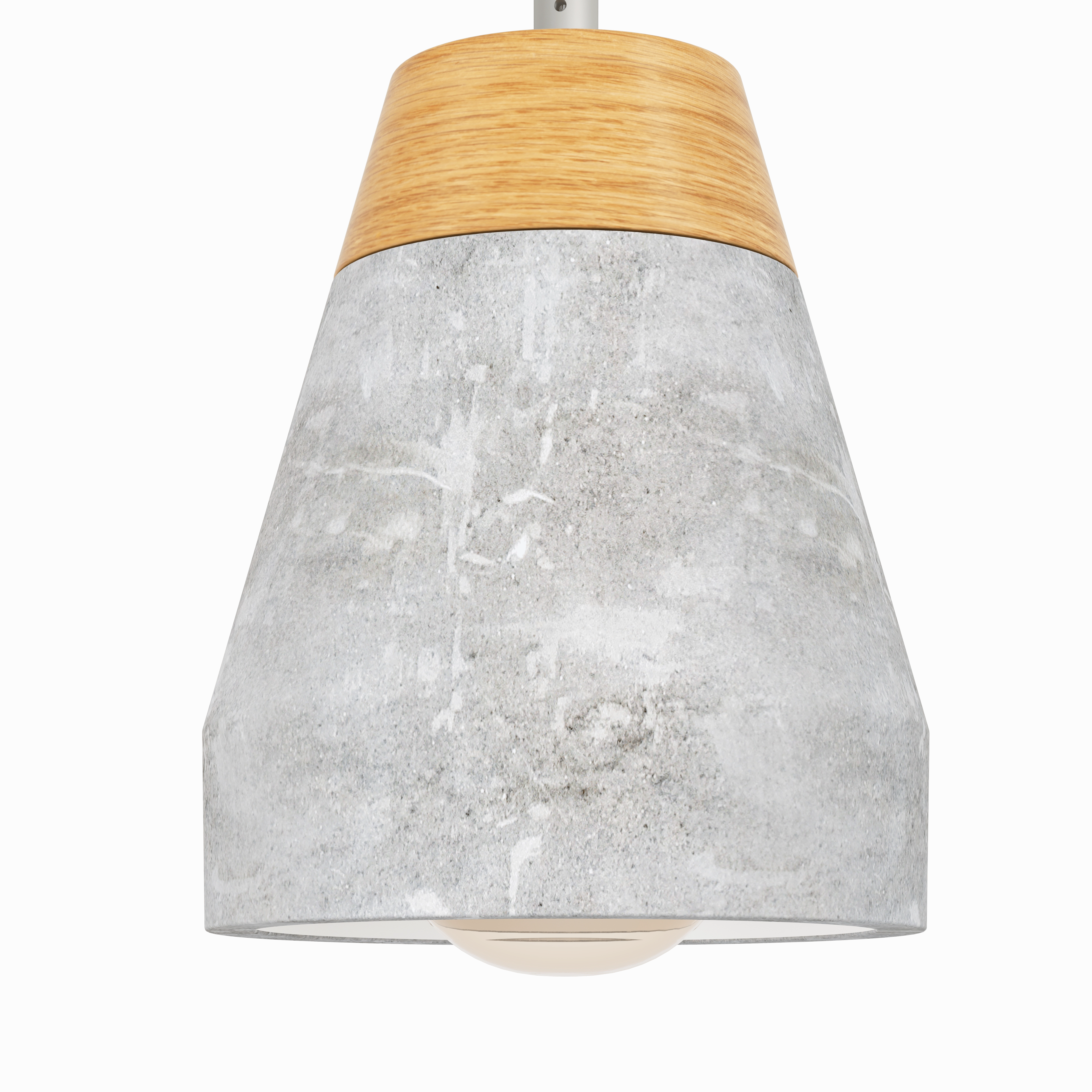 Eglo Tarega Concrete & Wood 3 Light Lampshade Ceiling Pendant