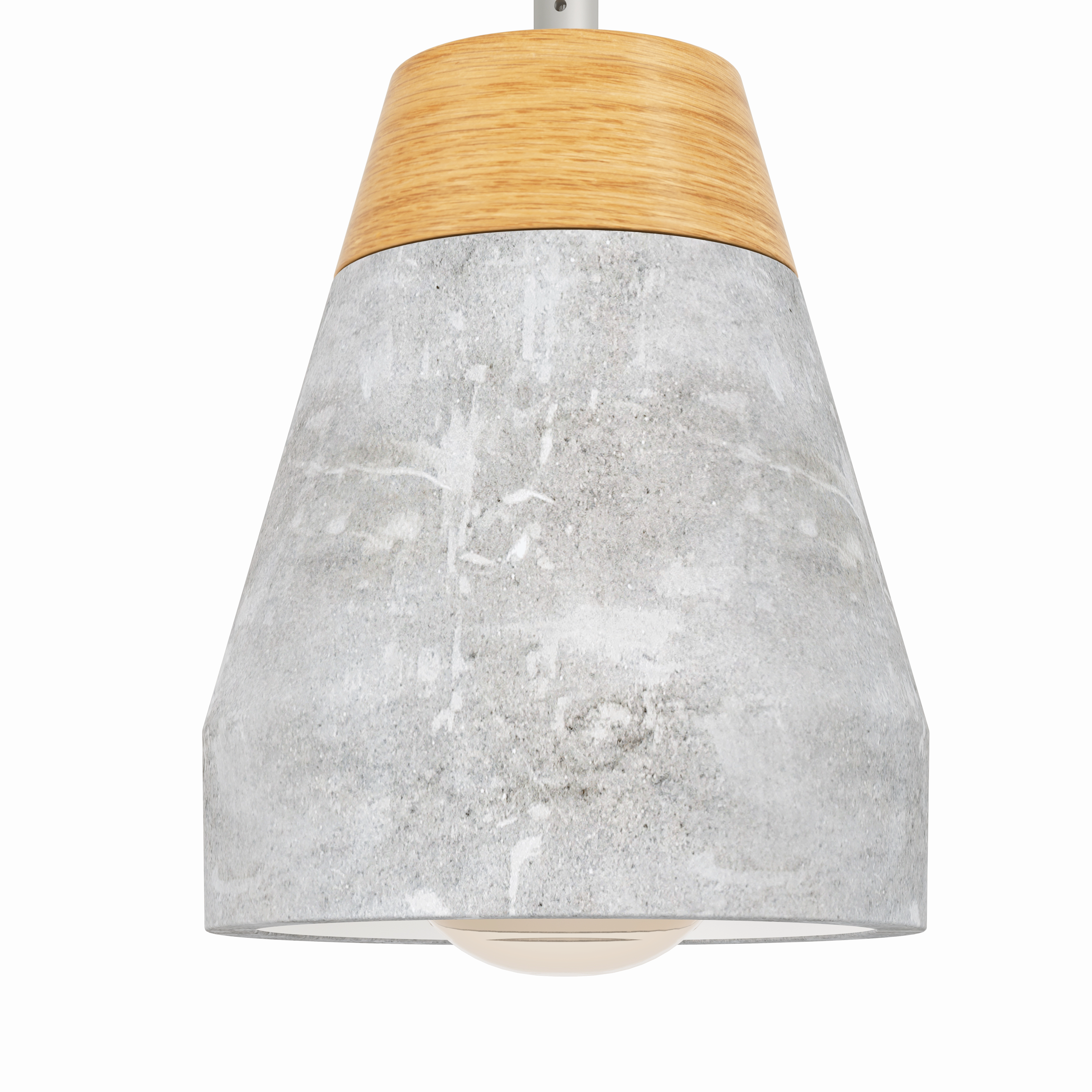 Eglo Tarega Concrete & Wood 3 Light Lampshade Ceiling Pendant