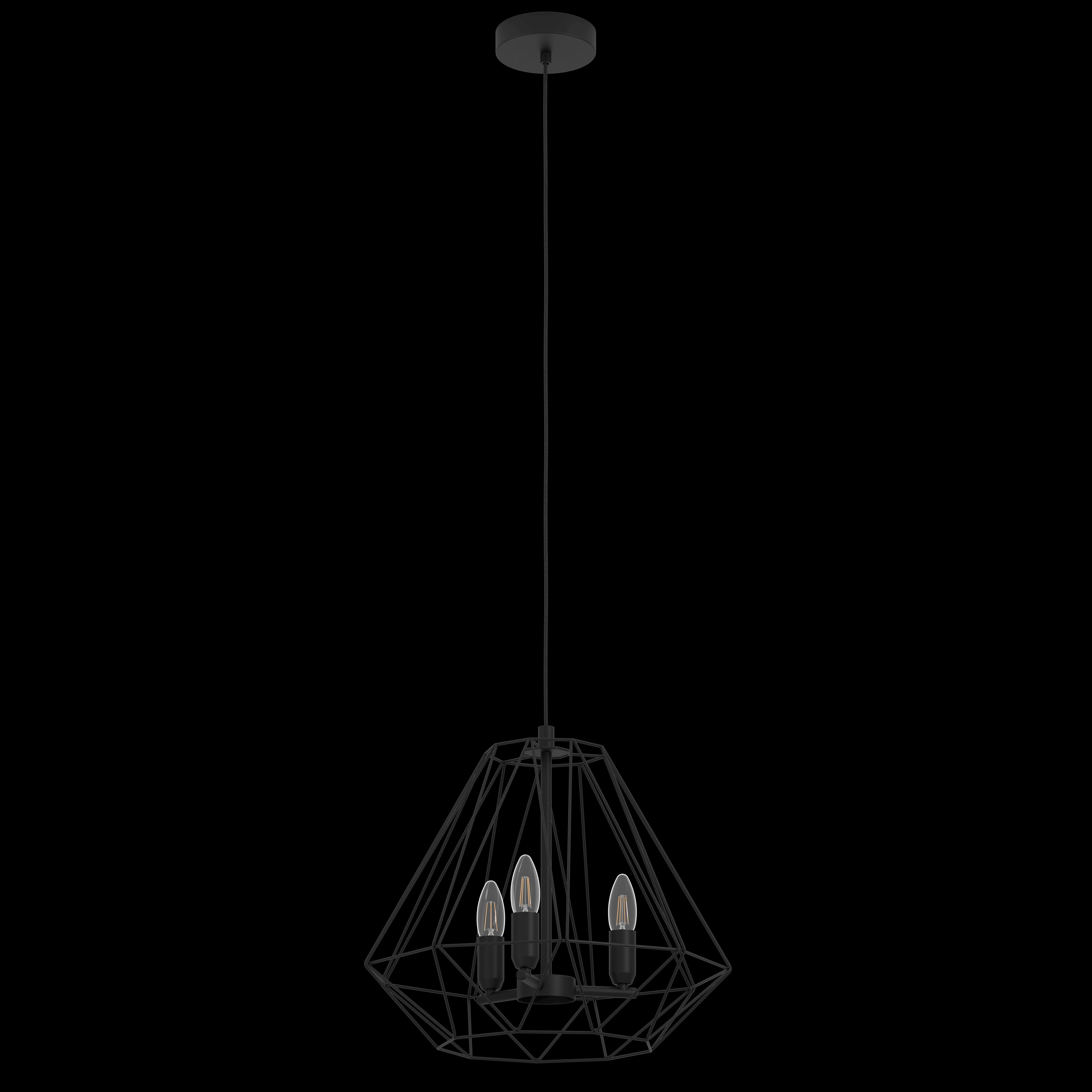 Eglo Tarle 3 Light Black Wire Cage Ceiling Pendant