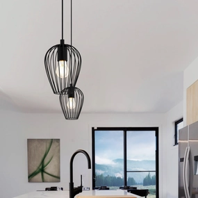 Eglo Tb Newtown Oval Black Wire Track Ceiling Pendant flush mount ceiling fixture