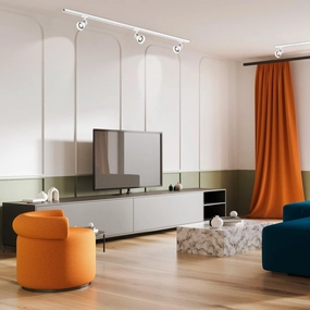 Eglo Tb Seras White Track Light System Spotlight tall arc lamp for living room