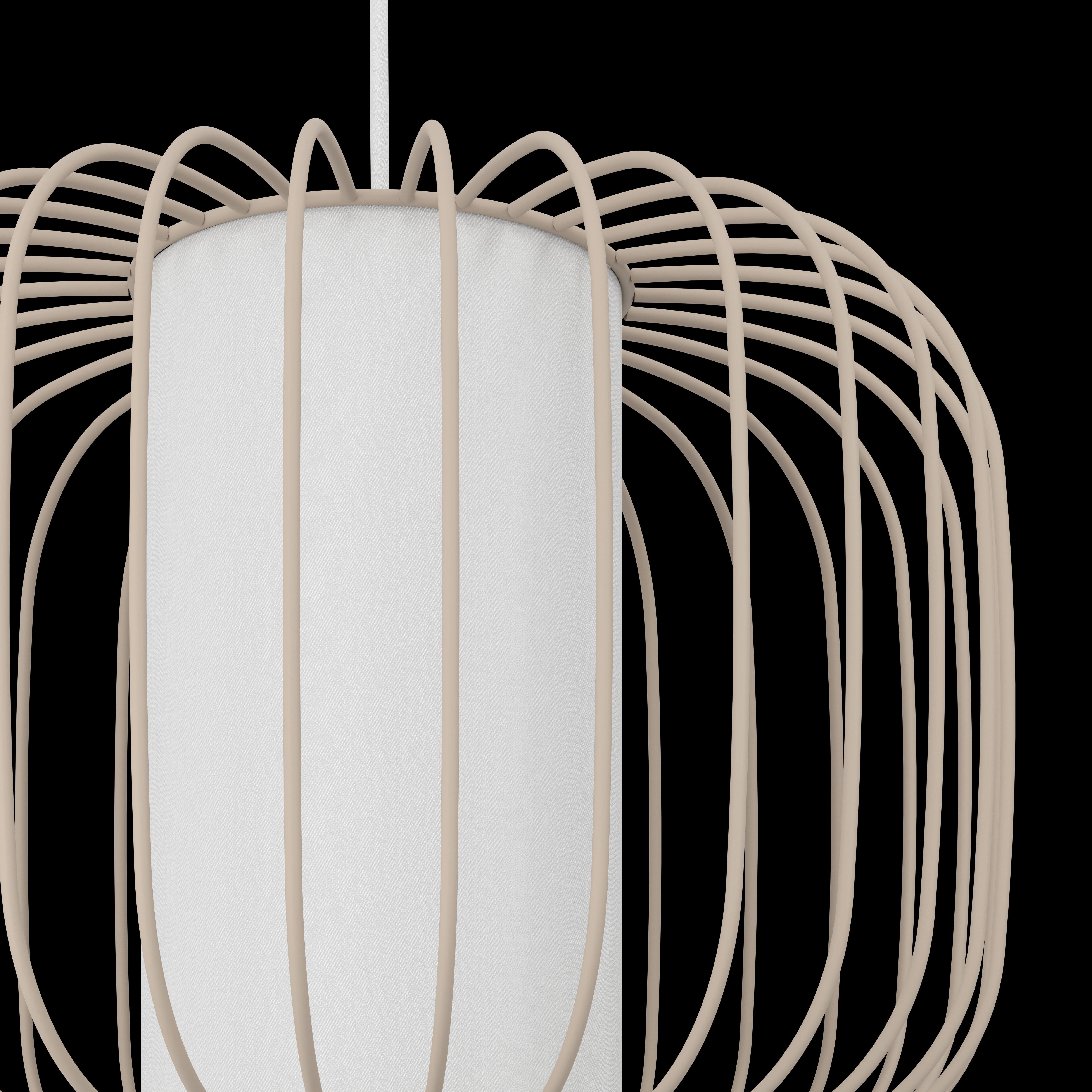 Eglo Terrarosa Sandy Wire & White Fabric Pendant
