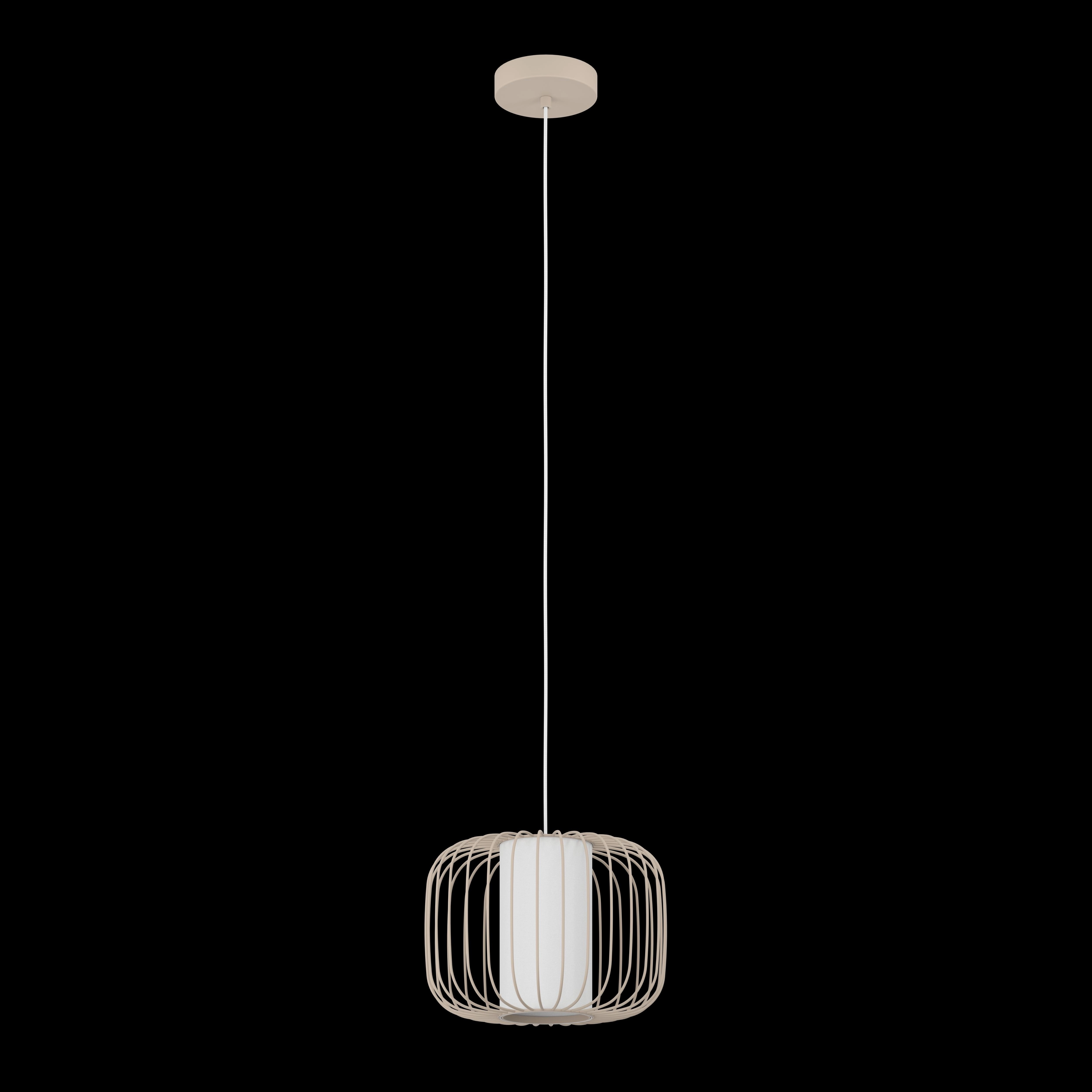 Eglo Terrarosa Sandy Wire & White Fabric Pendant