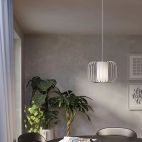 Eglo Terrarosa Sandy Wire & White Fabric Pendant flush mount ceiling fixture