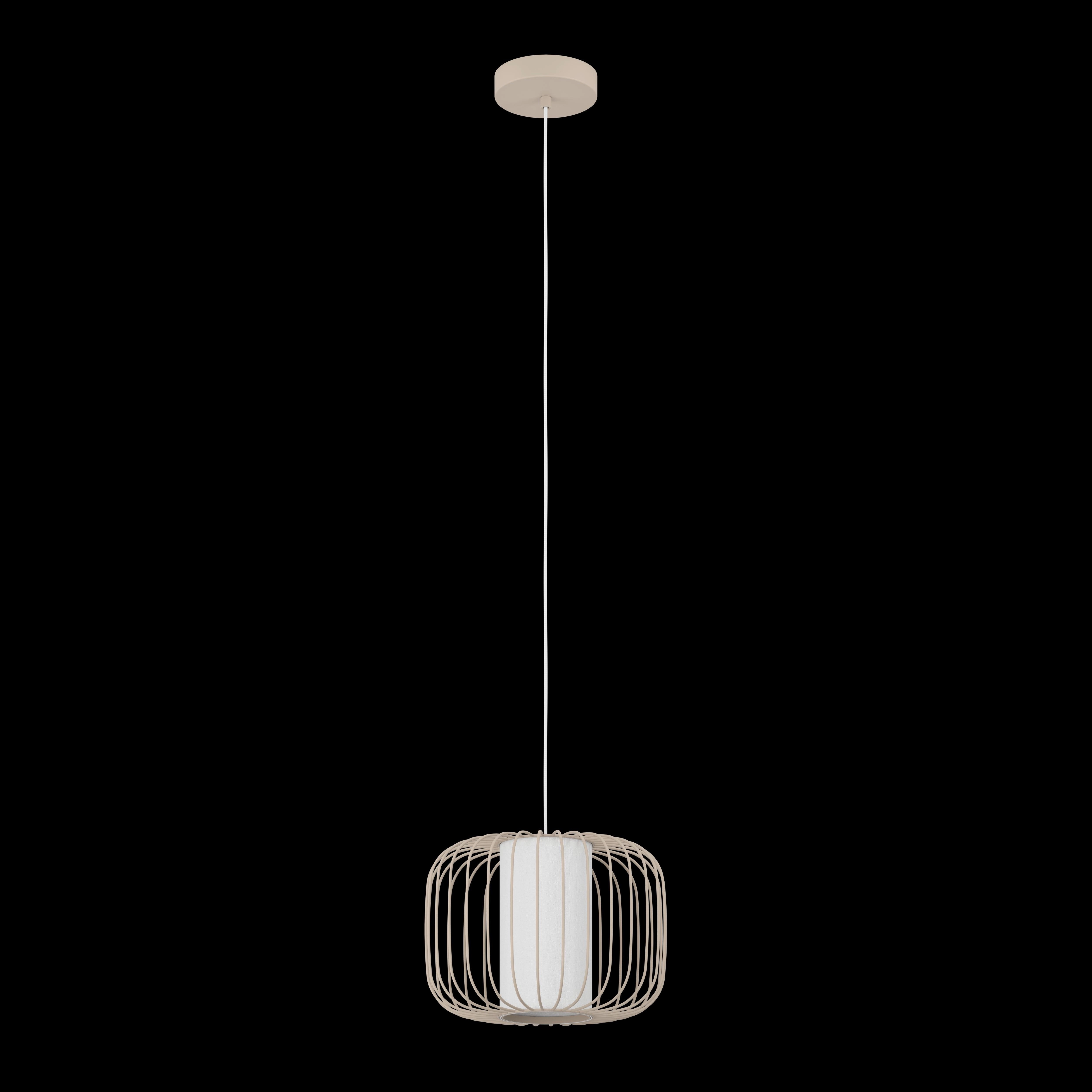 Eglo Terrarosa Sandy Wire & White Fabric Pendant