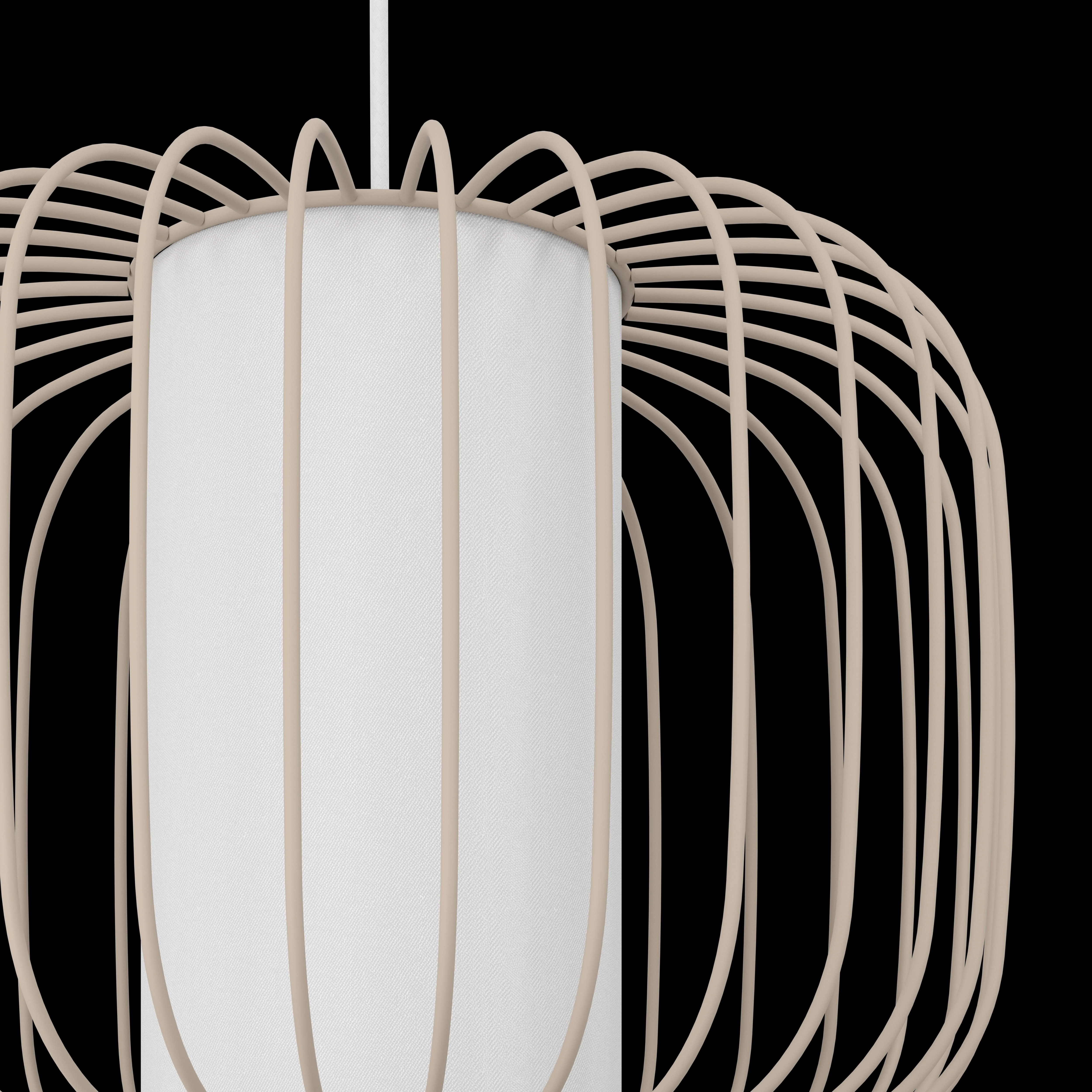 Eglo Terrarosa Sandy Wire & White Fabric Pendant