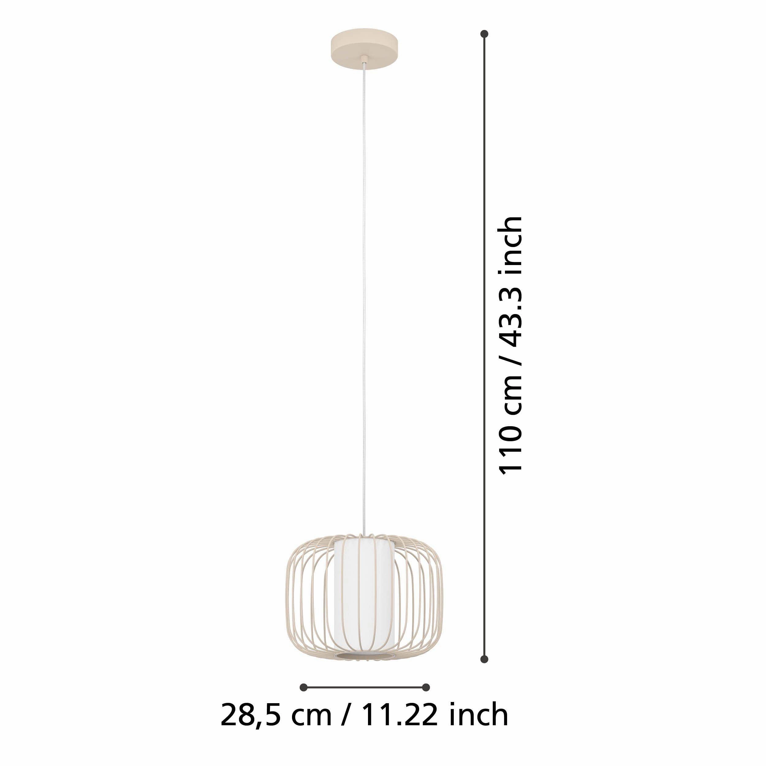 Eglo Terrarosa Sandy Wire & White Fabric Pendant