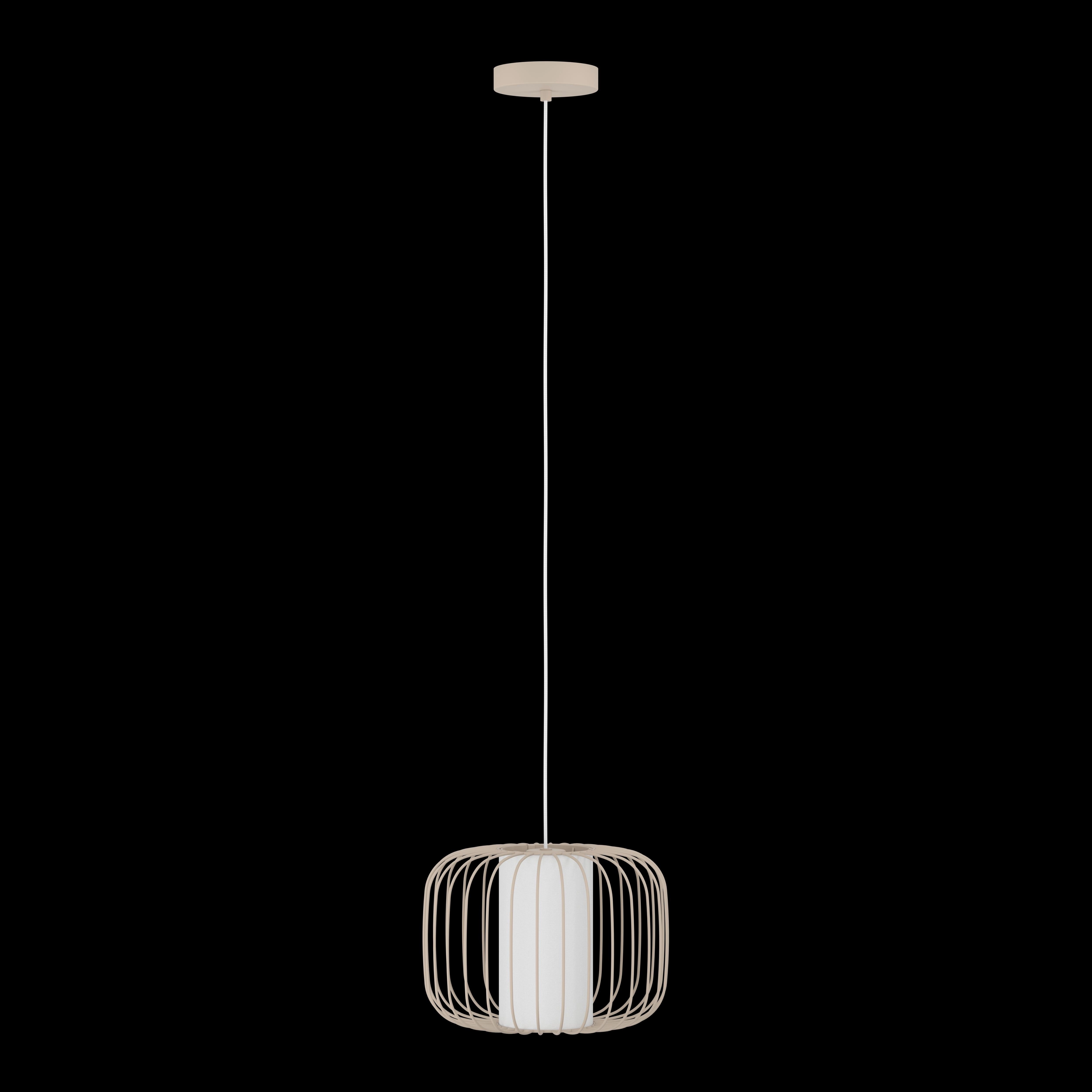 Eglo Terrarosa Sandy Wire & White Fabric Pendant