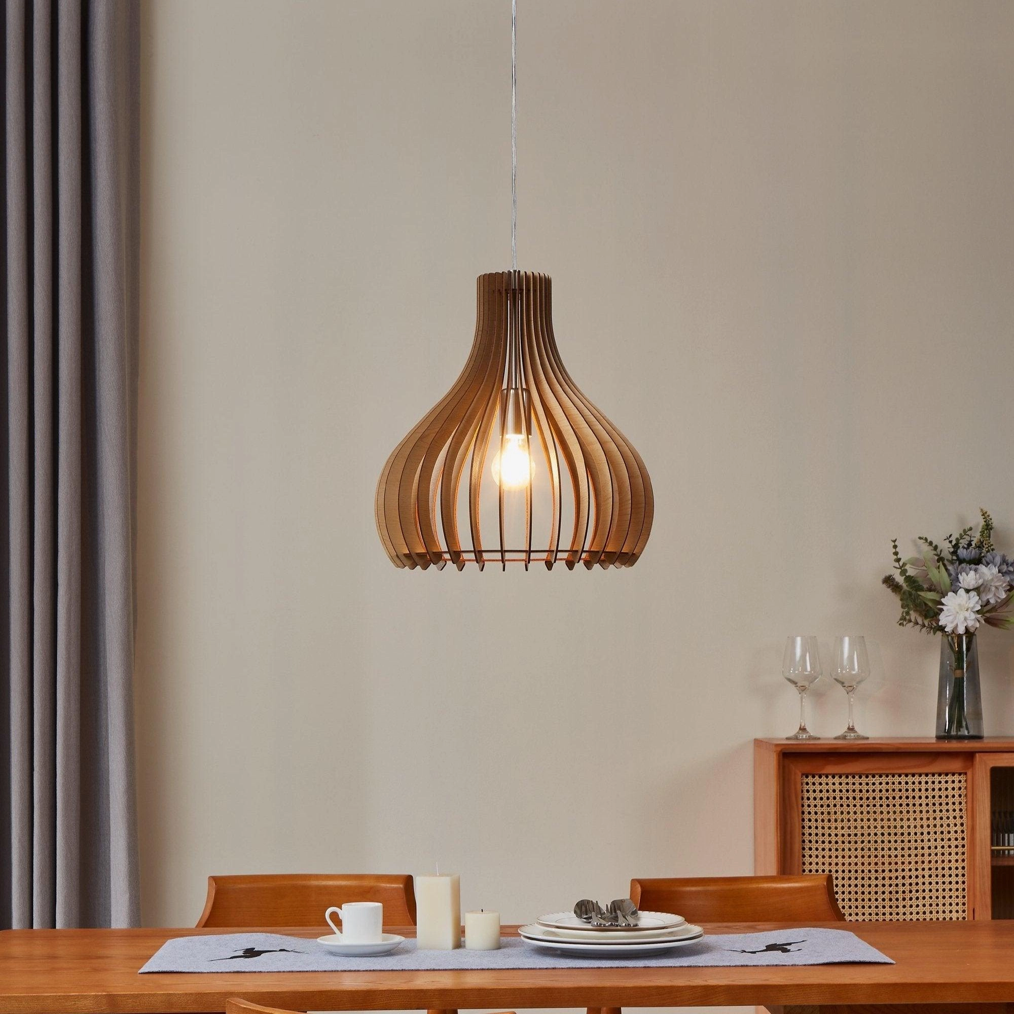 Eglo Tindori Light Wood Ceiling Pendant flush mount ceiling fixture