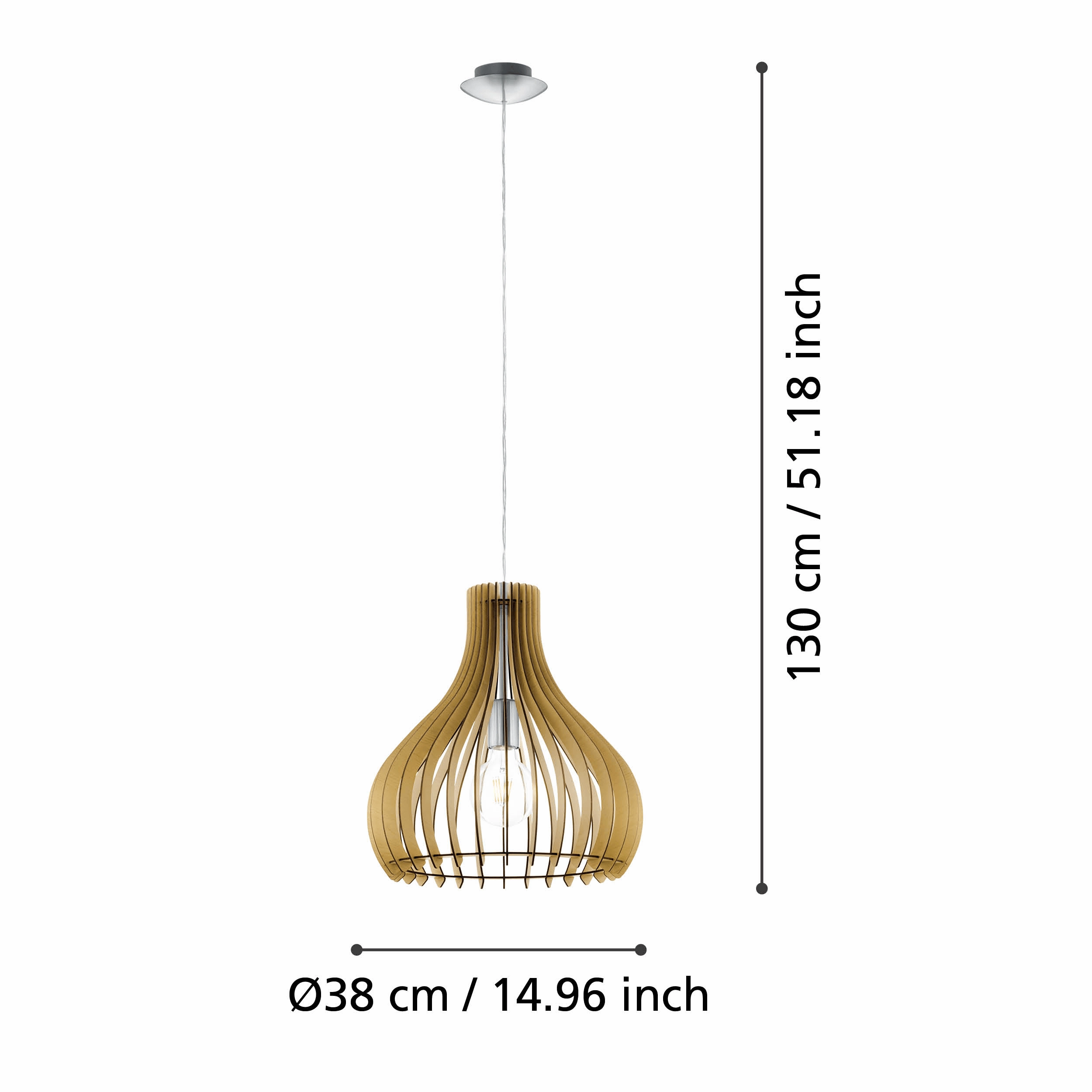 Eglo Tindori Light Wood Ceiling Pendant