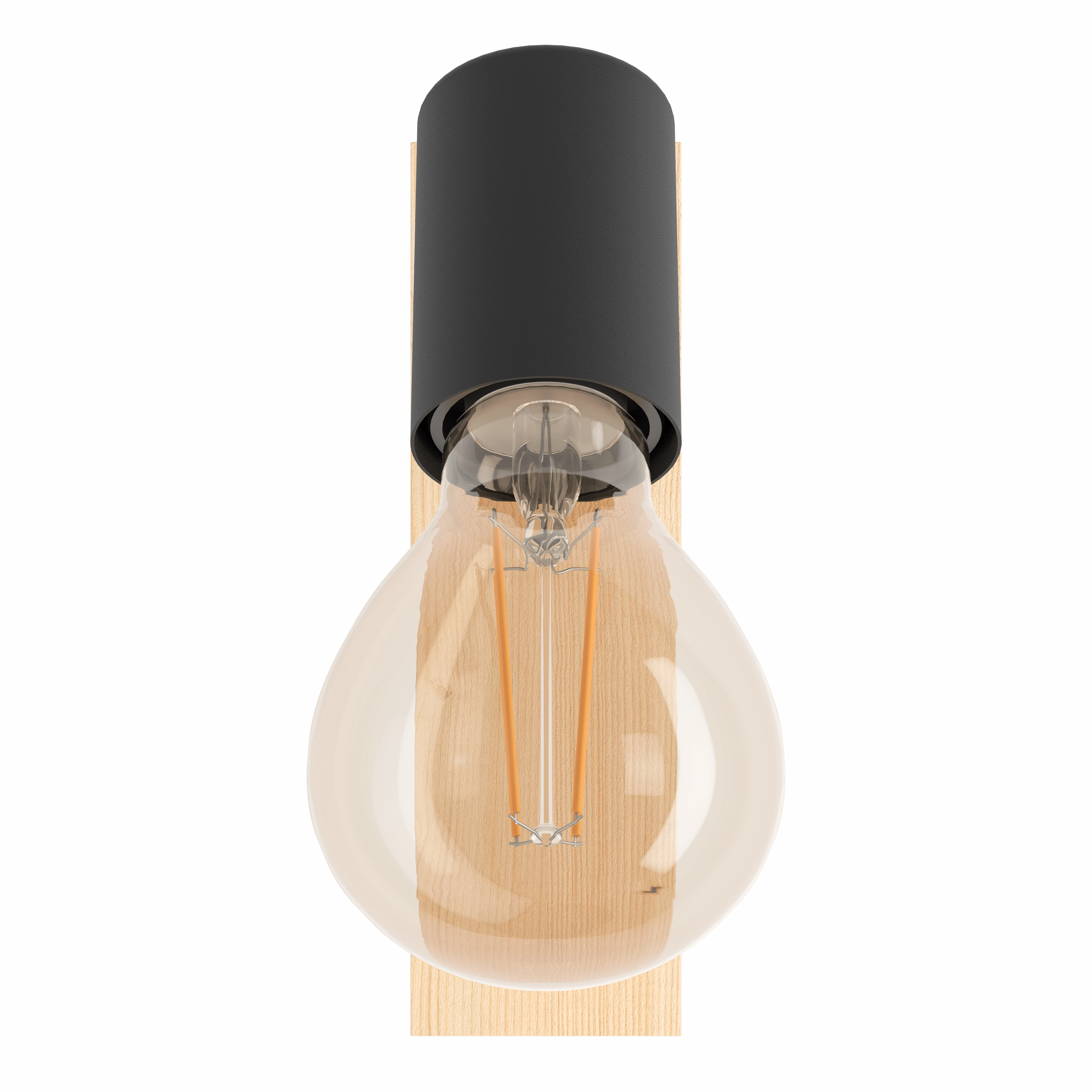Eglo Townshend 3 Wood & Black Finish Wall Spotlight