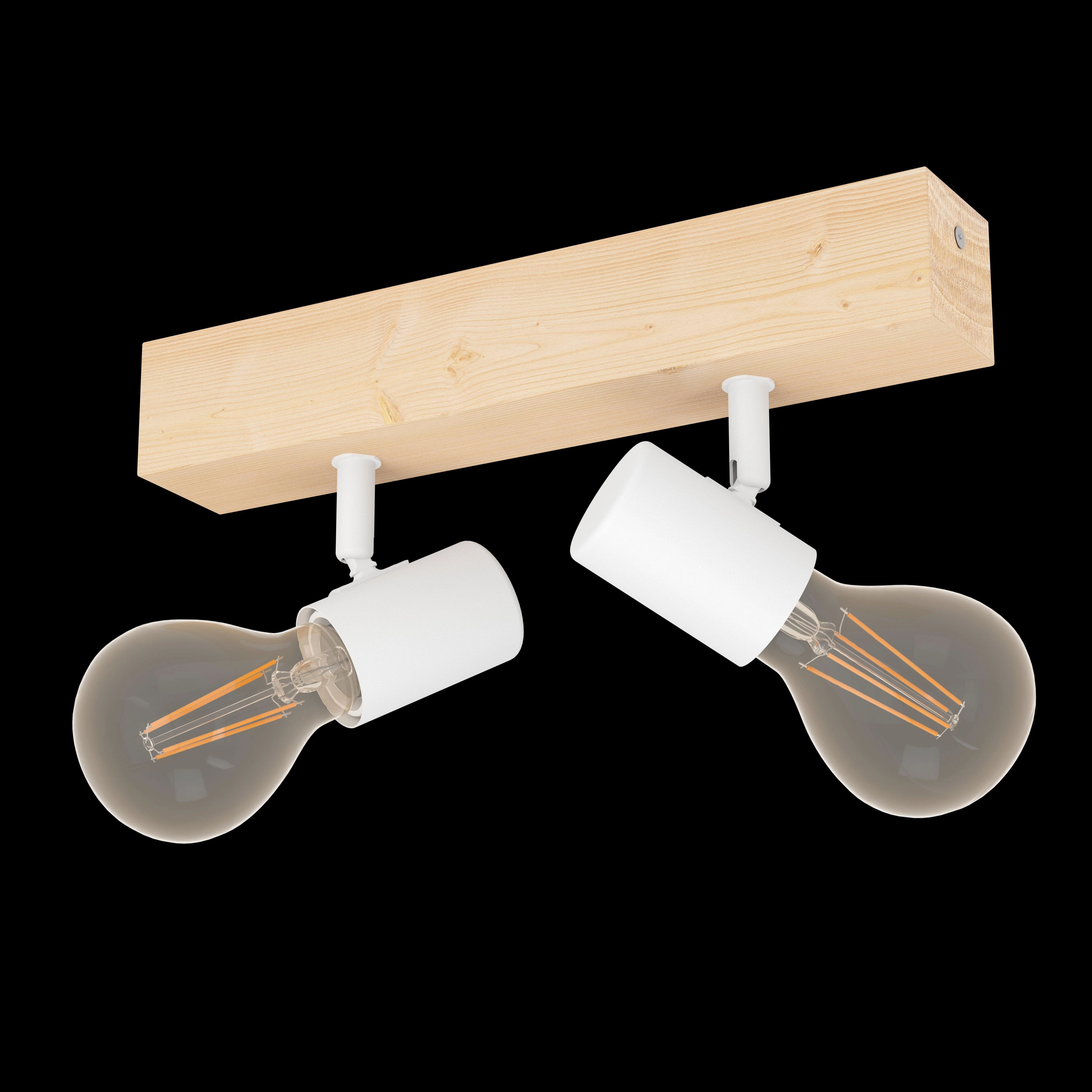 Eglo Townshend 3 Wood & White 2 Light Spotlight