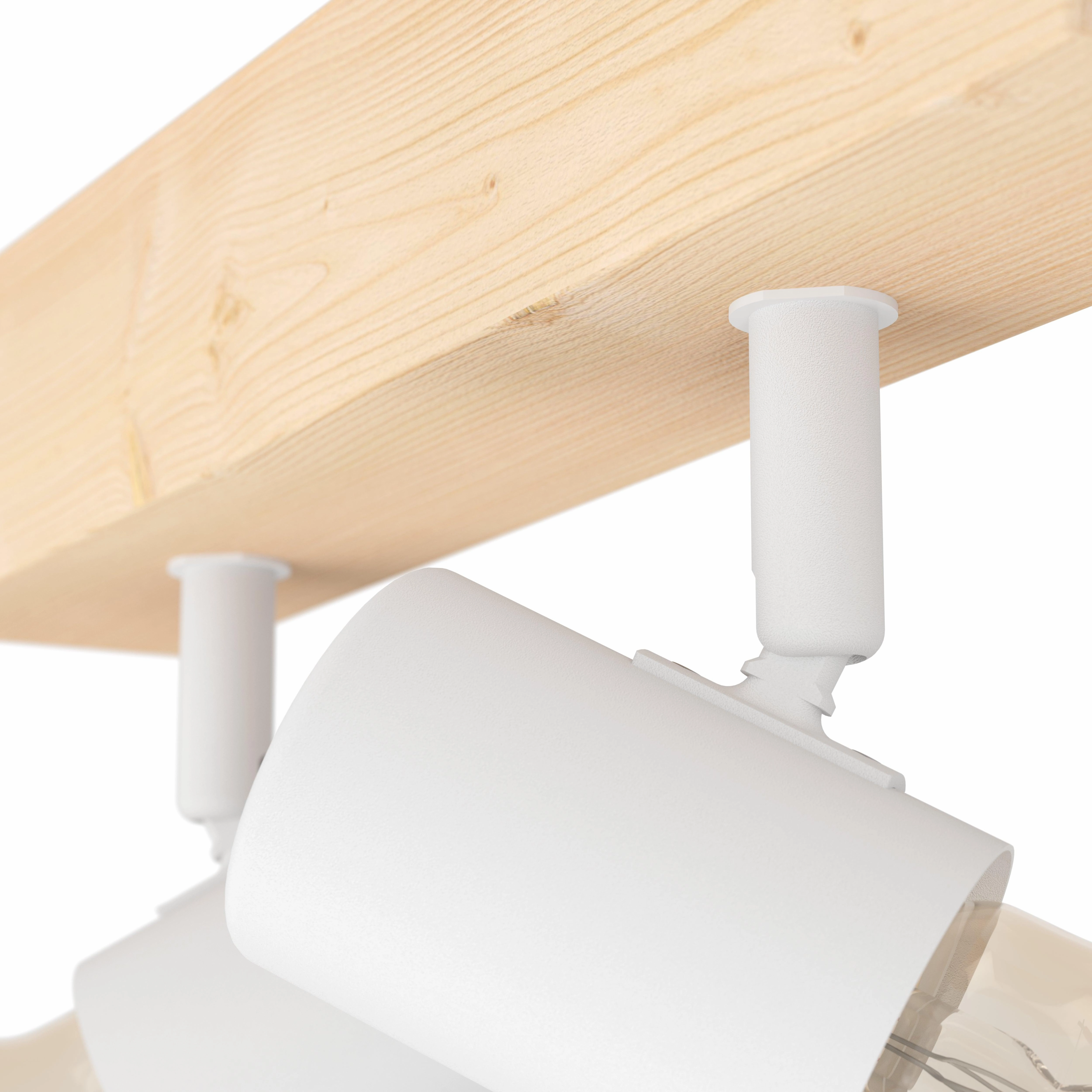 Eglo Townshend 3 Wood & White 2 Light Spotlight