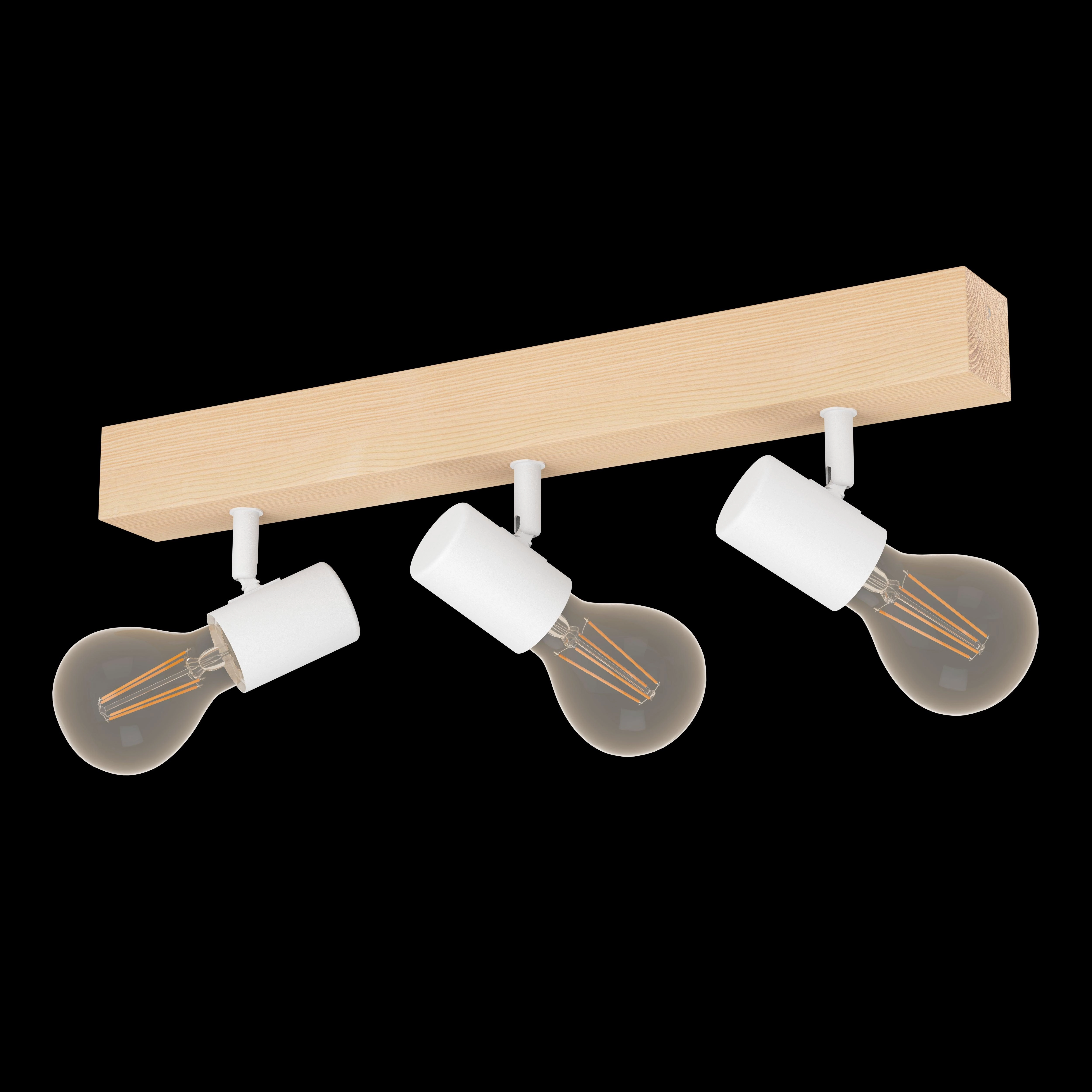 Eglo Townshend 3 Wood & White 3 Light Spotlight