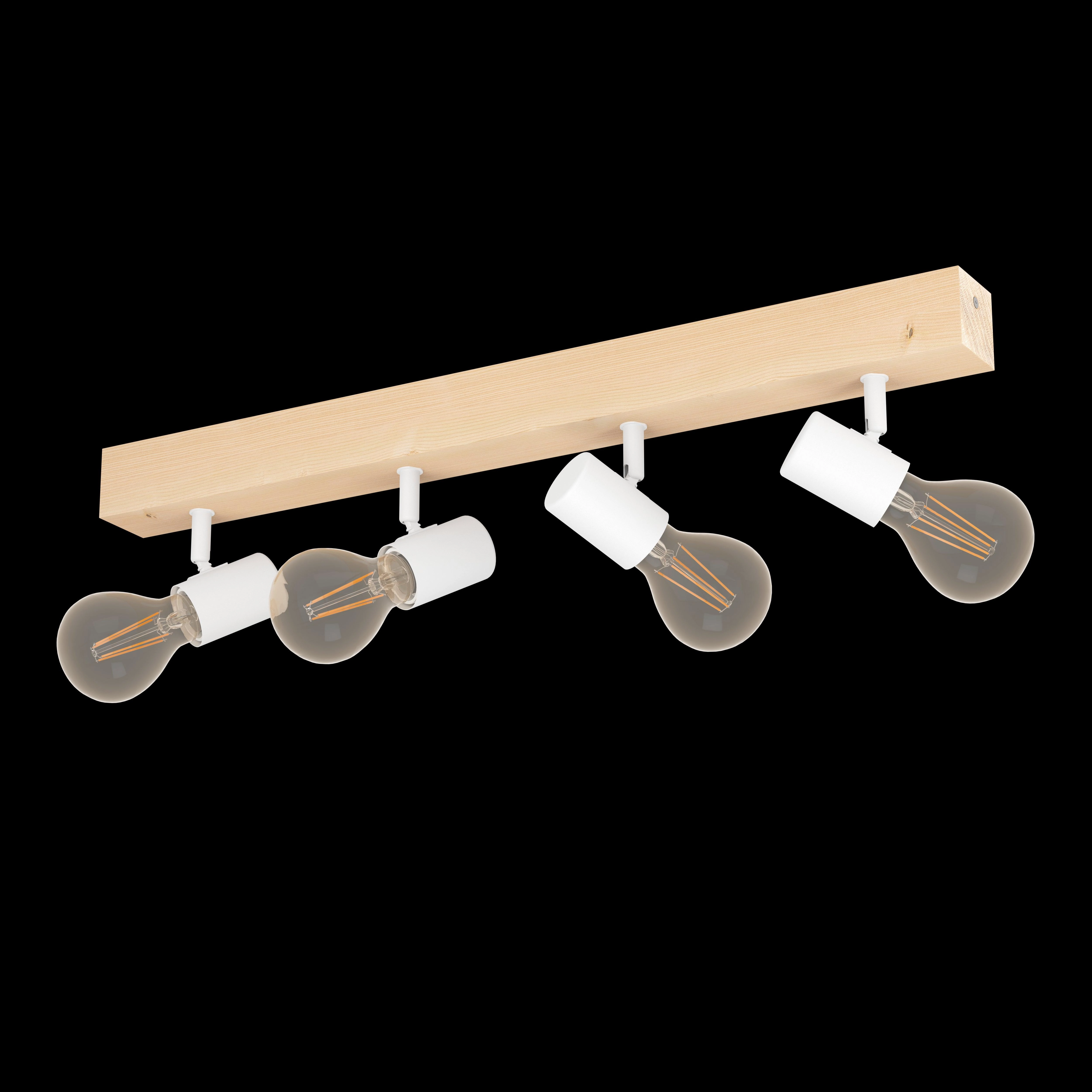 Eglo Townshend 3 Wood & White 4 Light Spotlight