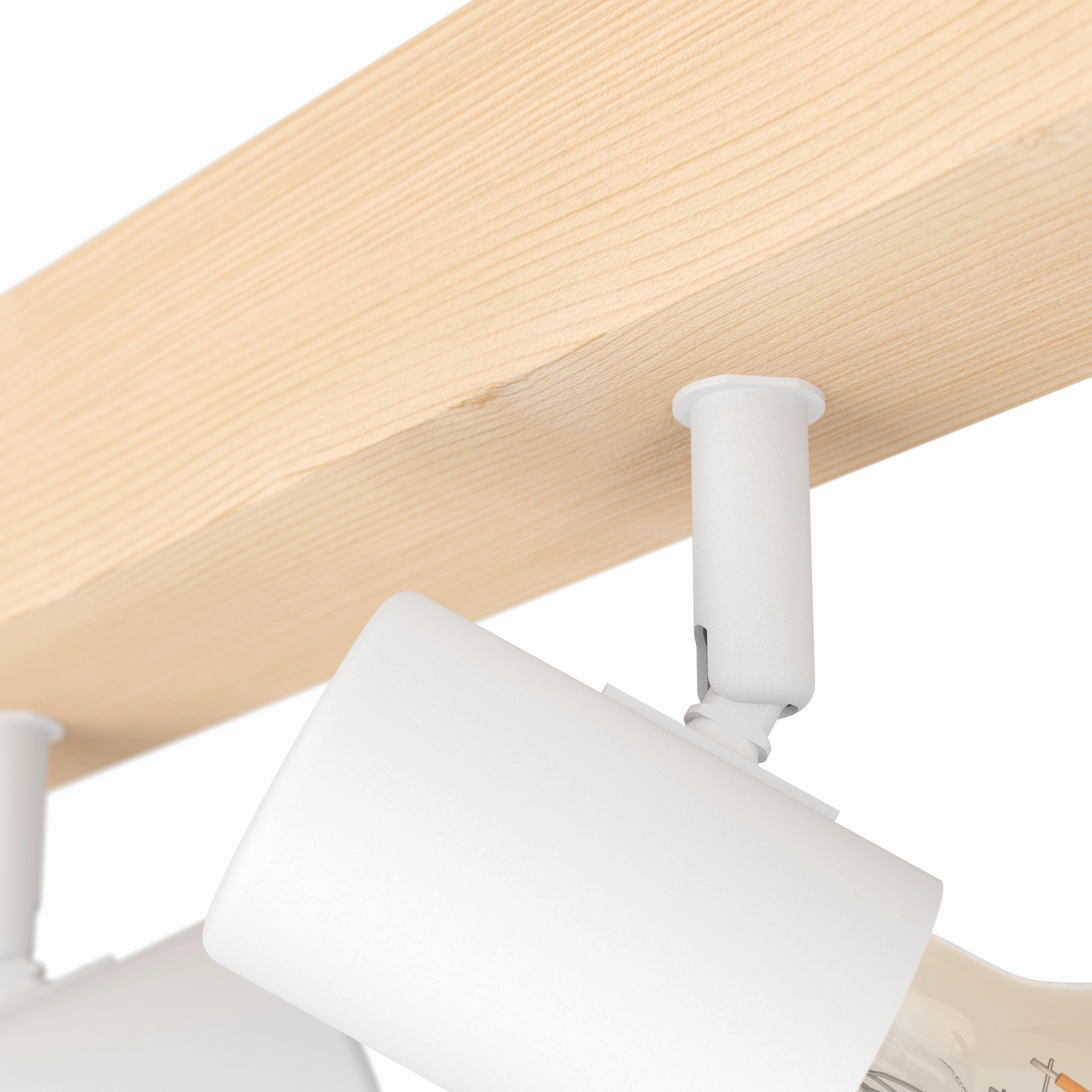 Eglo Townshend 3 Wood & White 4 Light Spotlight