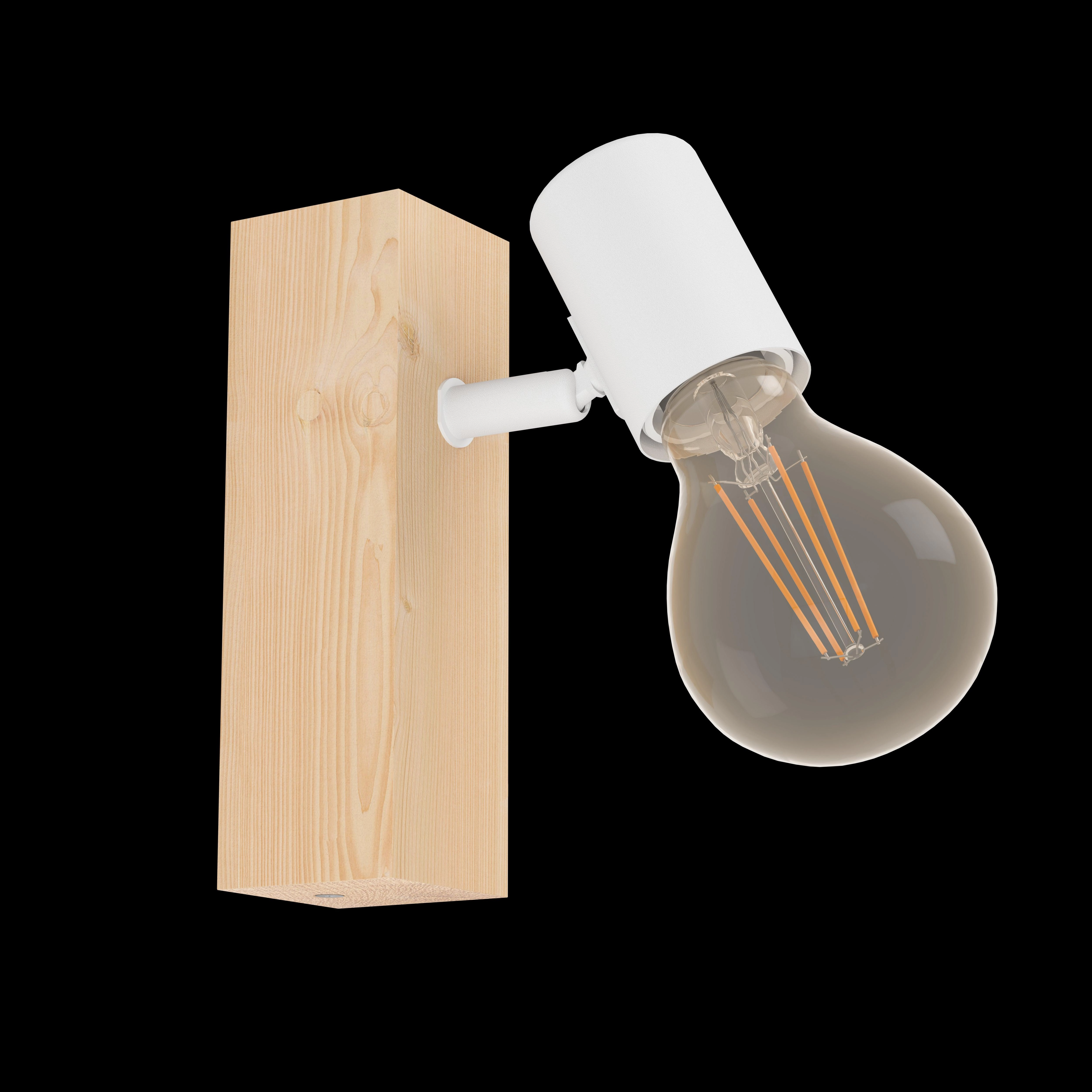 Eglo Townshend 3 Wood & White Wall Spotlight