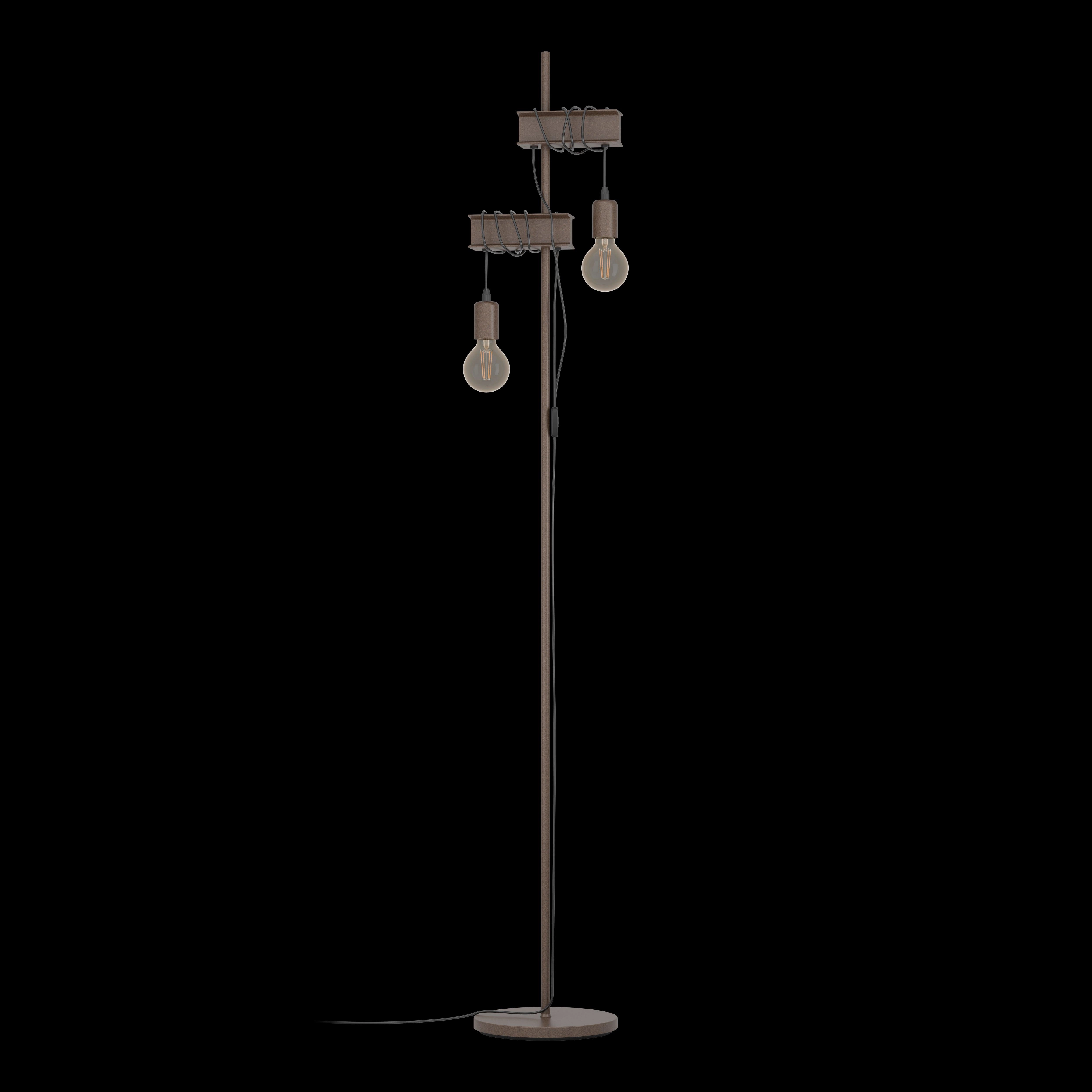 Eglo Townshend 4 2 Light Brown Metal Industrial Floor Lamp