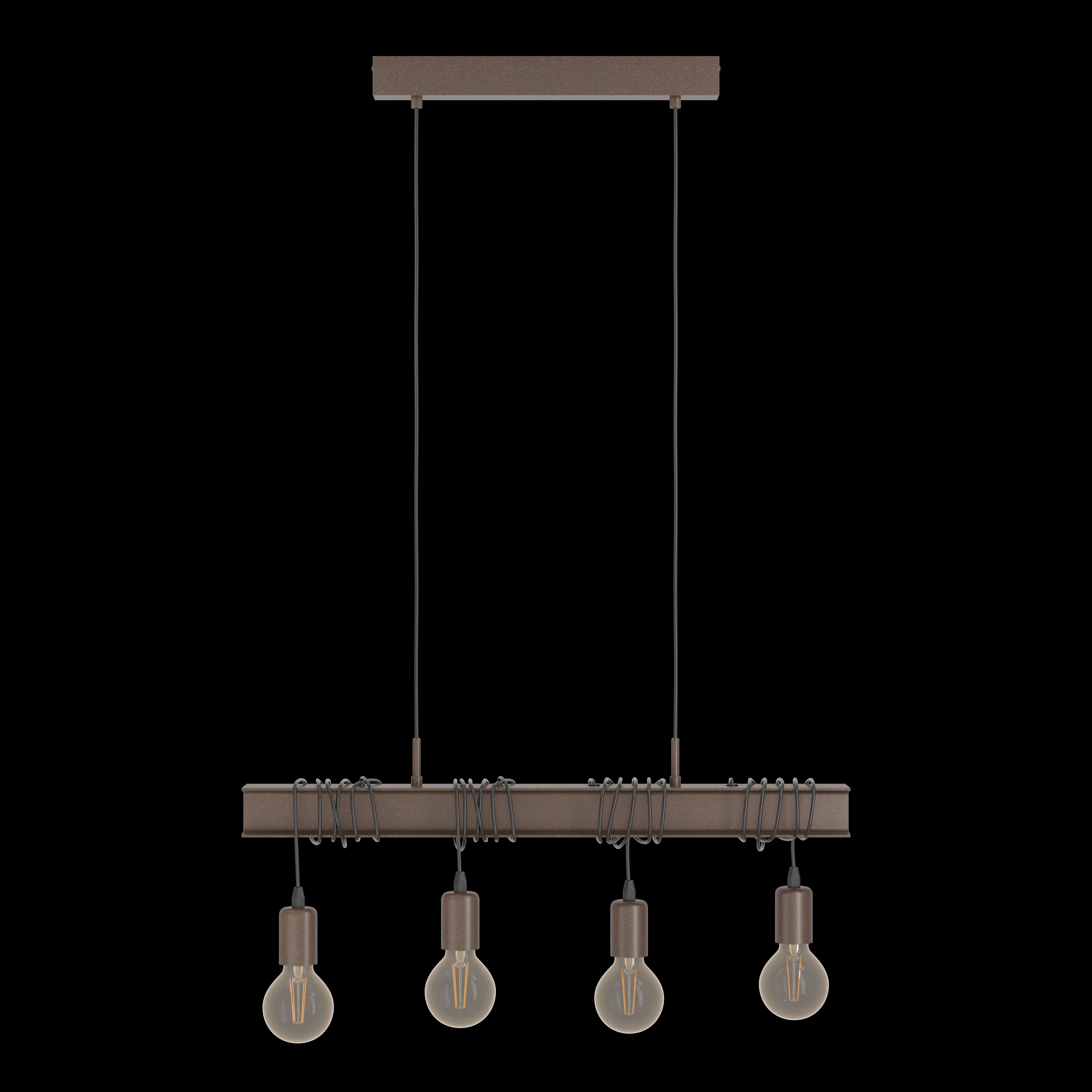 Eglo Townshend 4 4 Light Brown Letal Bar Ceiling Pendant