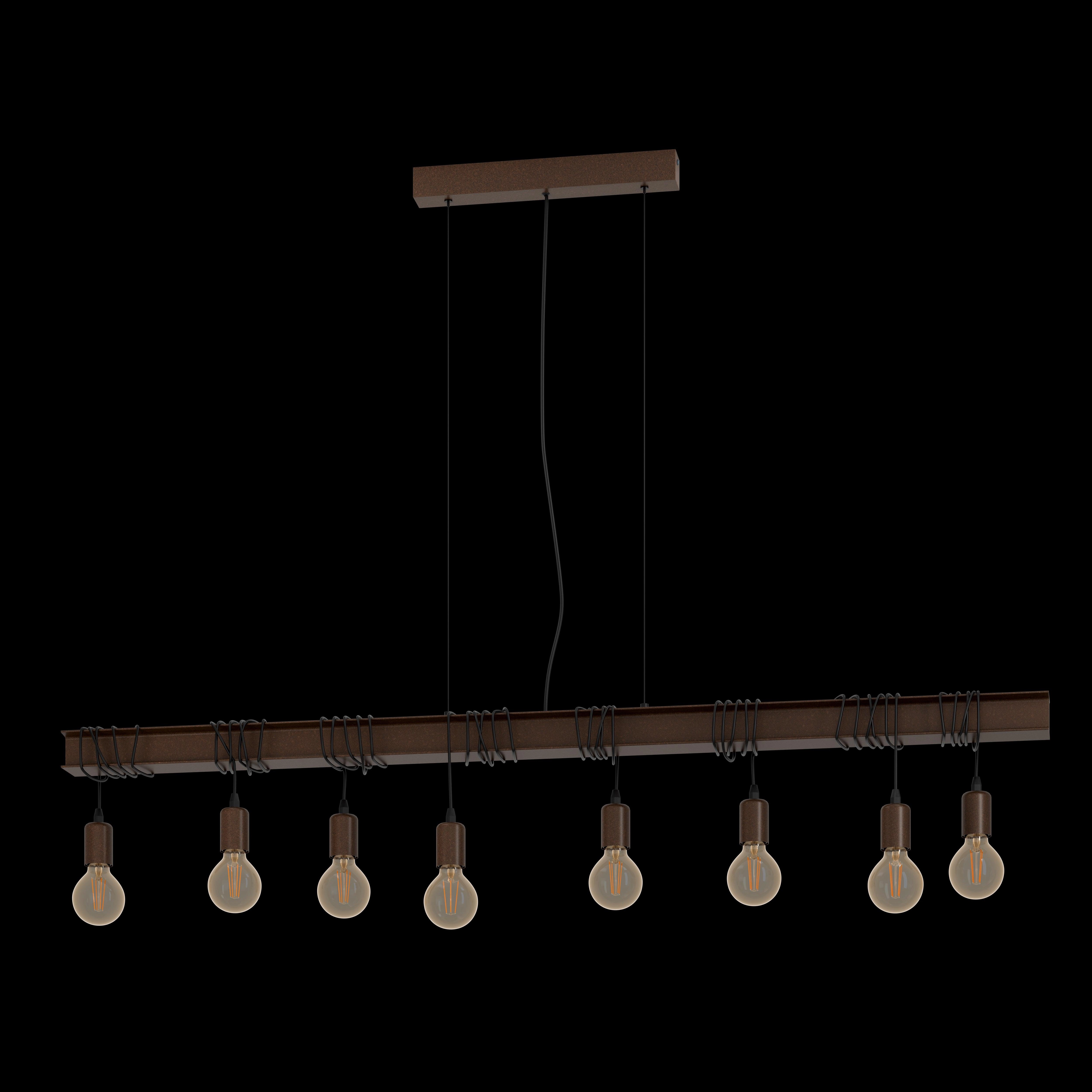 Eglo Townshend 4 8 Light Brown Letal Bar Ceiling Pendant