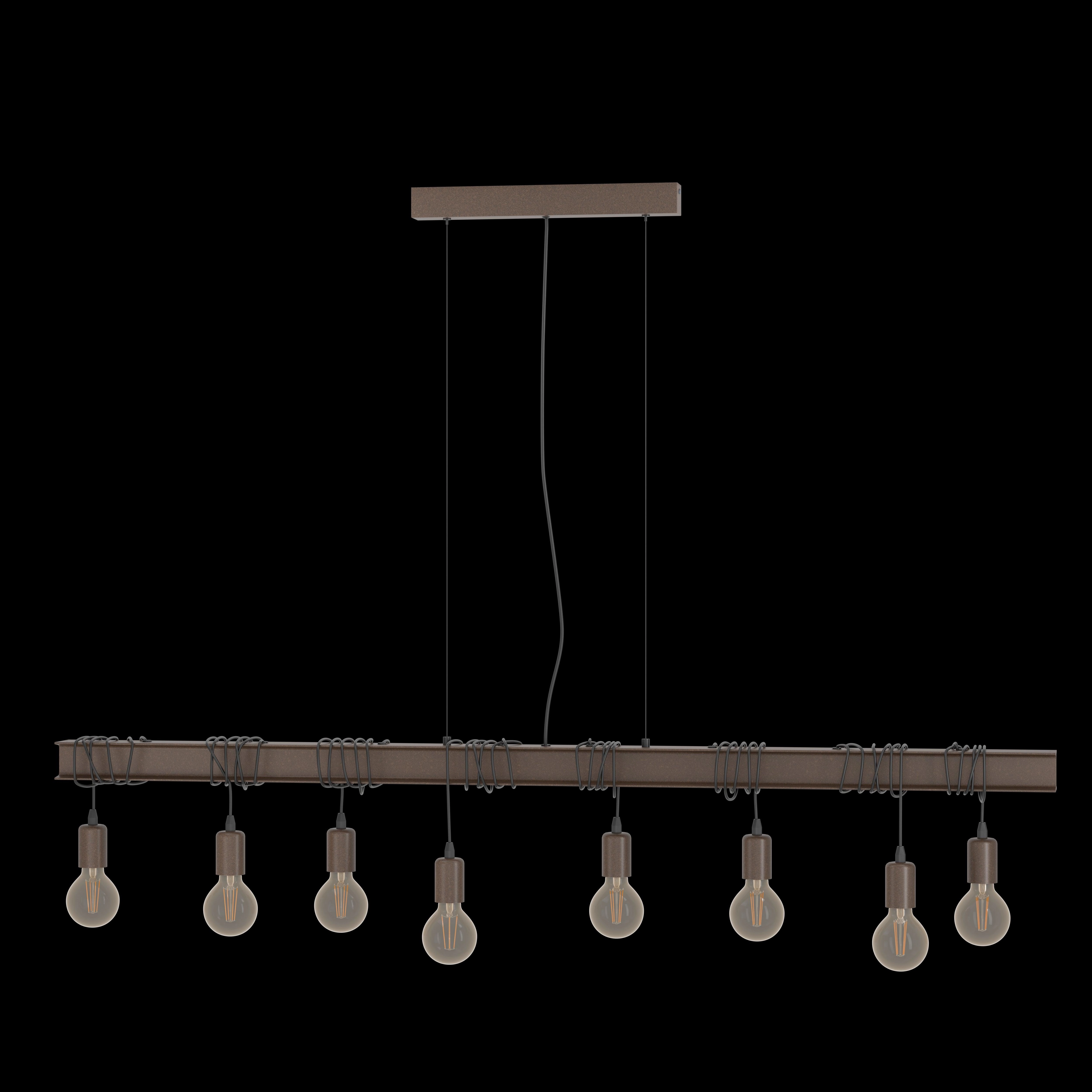 Eglo Townshend 4 8 Light Brown Letal Bar Ceiling Pendant