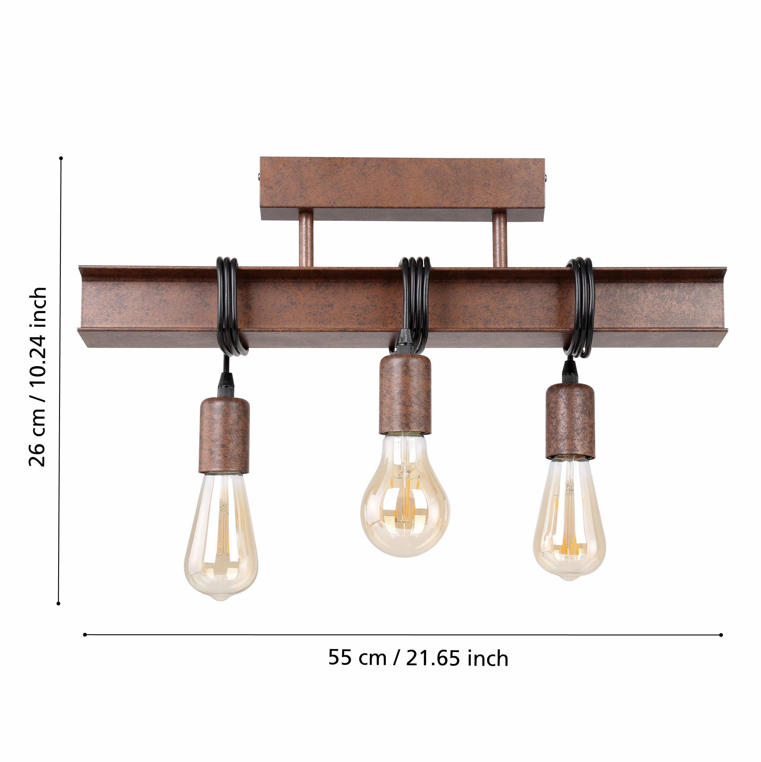 Eglo Townshend 4 Brown Metal 3 Light Adjustable Bar Pendant
