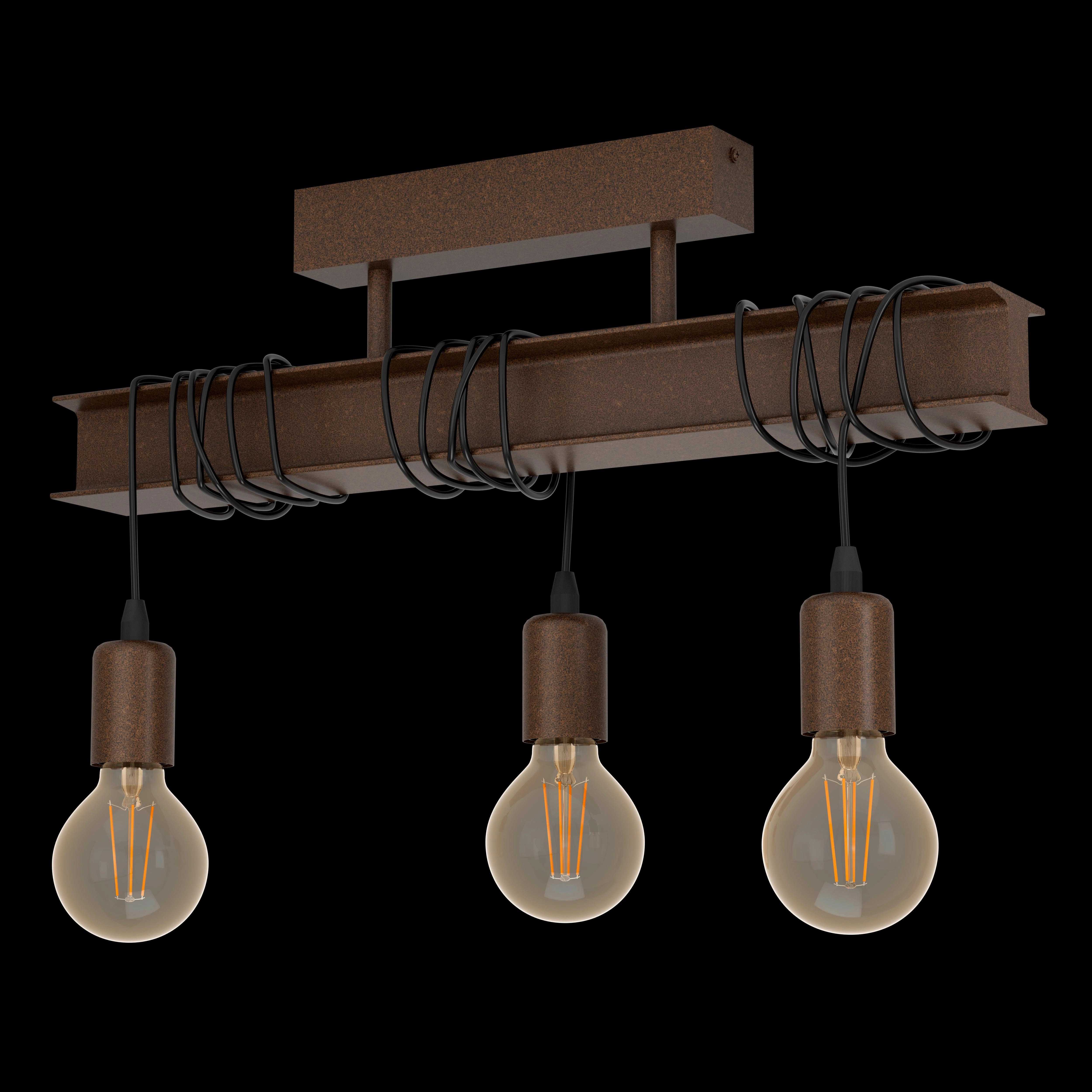 Eglo Townshend 4 Brown Metal 3 Light Adjustable Bar Pendant